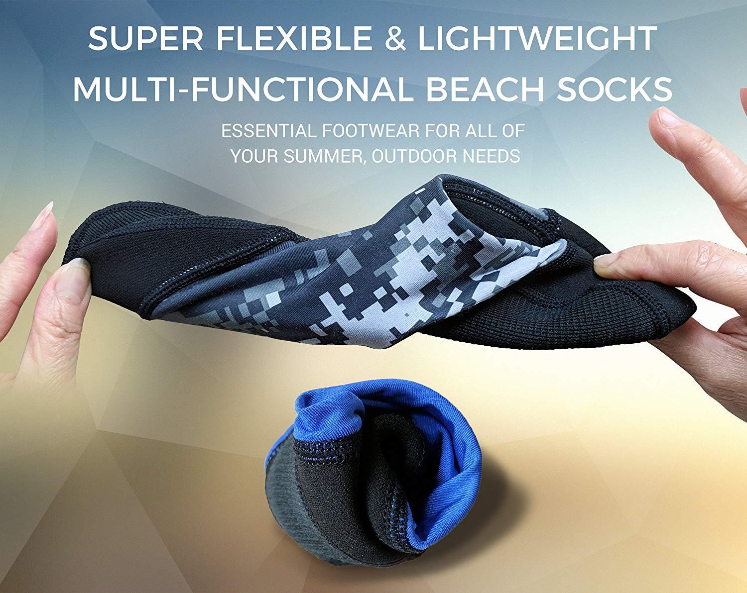 Tilos Tilos Sport Skin Socks - UV Protection, Sand-Proof, Quick-Dry for Beach, Swimming, Snorkeling, Diving - Adults & Kids (2XS, Black)