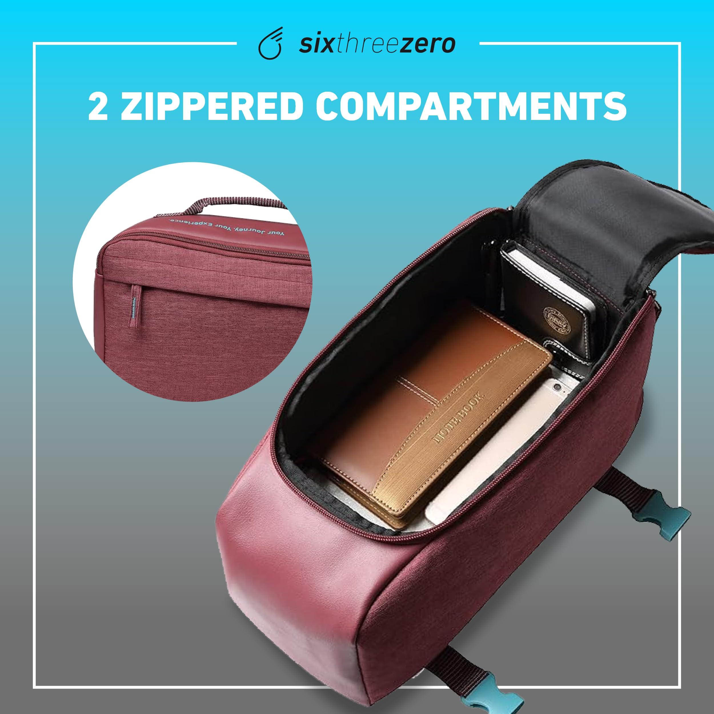 sixthreezero sixthreezero Bike Bag for Rear Rack, Waterproof Universal Bicycle Pannier for Storage, Cargo Trunk with Carry Handle, Burgundy w/Teal