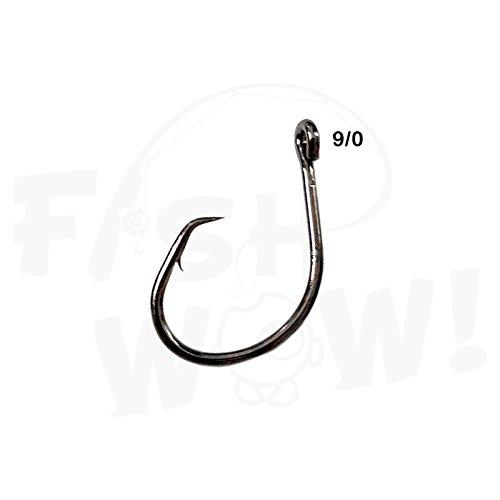 Fish WOW! 50pcs Fishing 4X Strong Offset Circle Hooks - Size 9/0