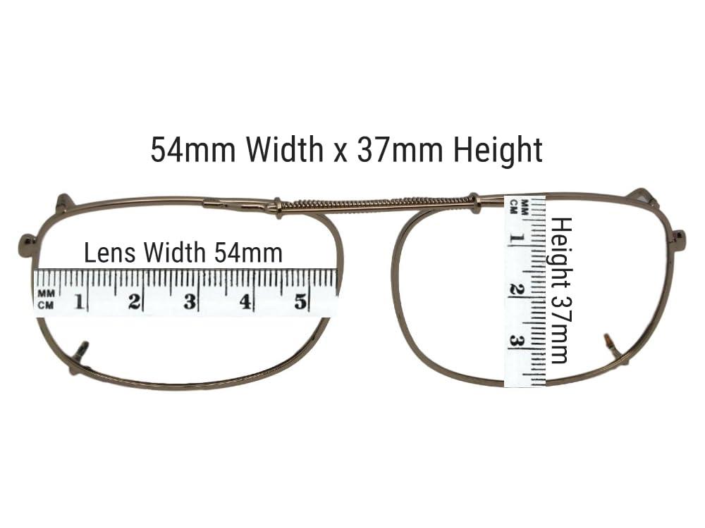 Sunglass Rage Rectangle Non Polarized Clip-On Sunglasses for Men and Women Clip On Sunglasses For Eyewear glasses (Pewter-NON Polarized Gray Lens, 54mm Width x 37mm Height, Millimeters)