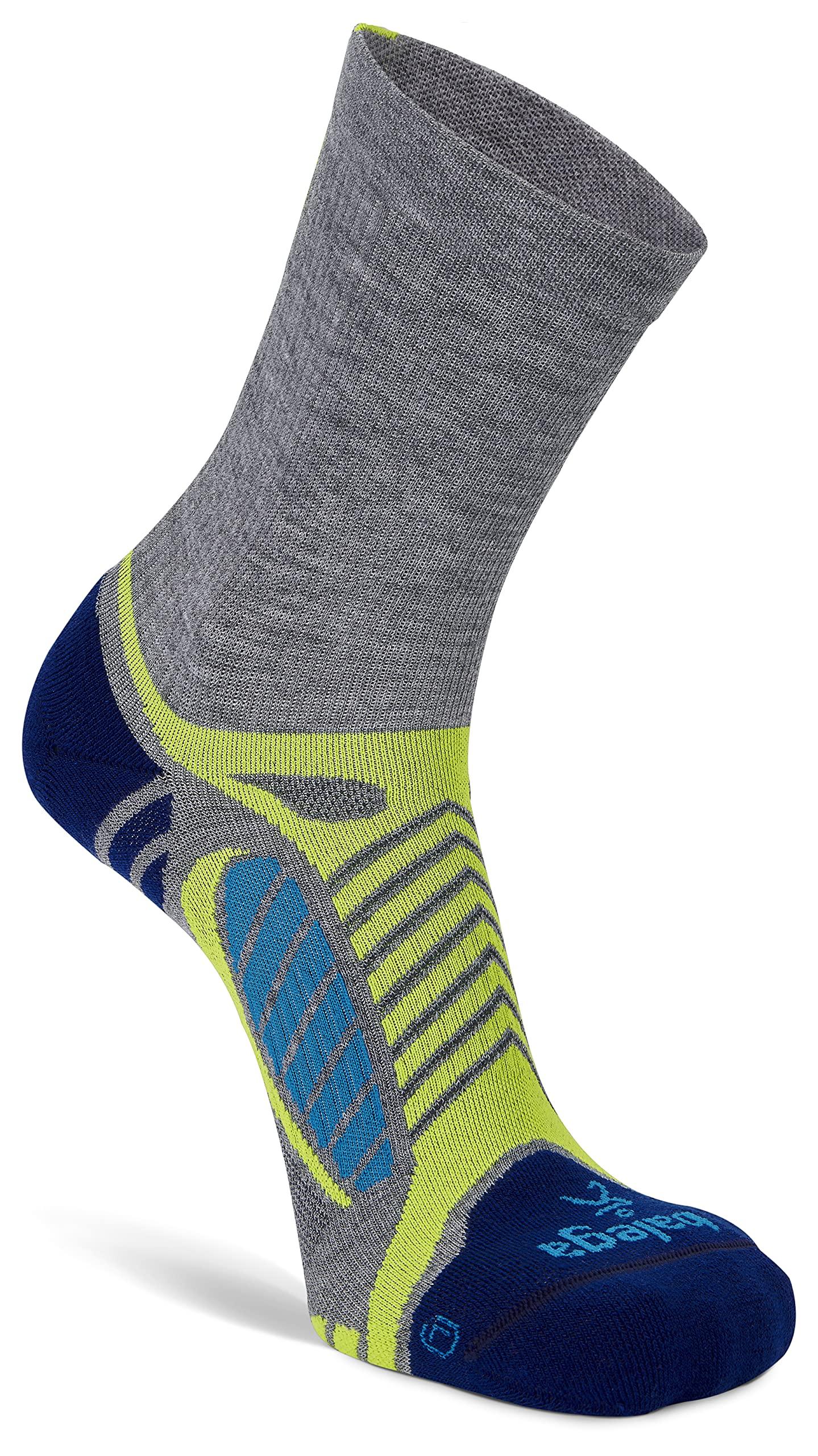Balega Balega Ultralight Lightweight Performance Crew Athletic Running Socks for Men and Women (1 Pair), Grey Heather/Royal Blue, Small