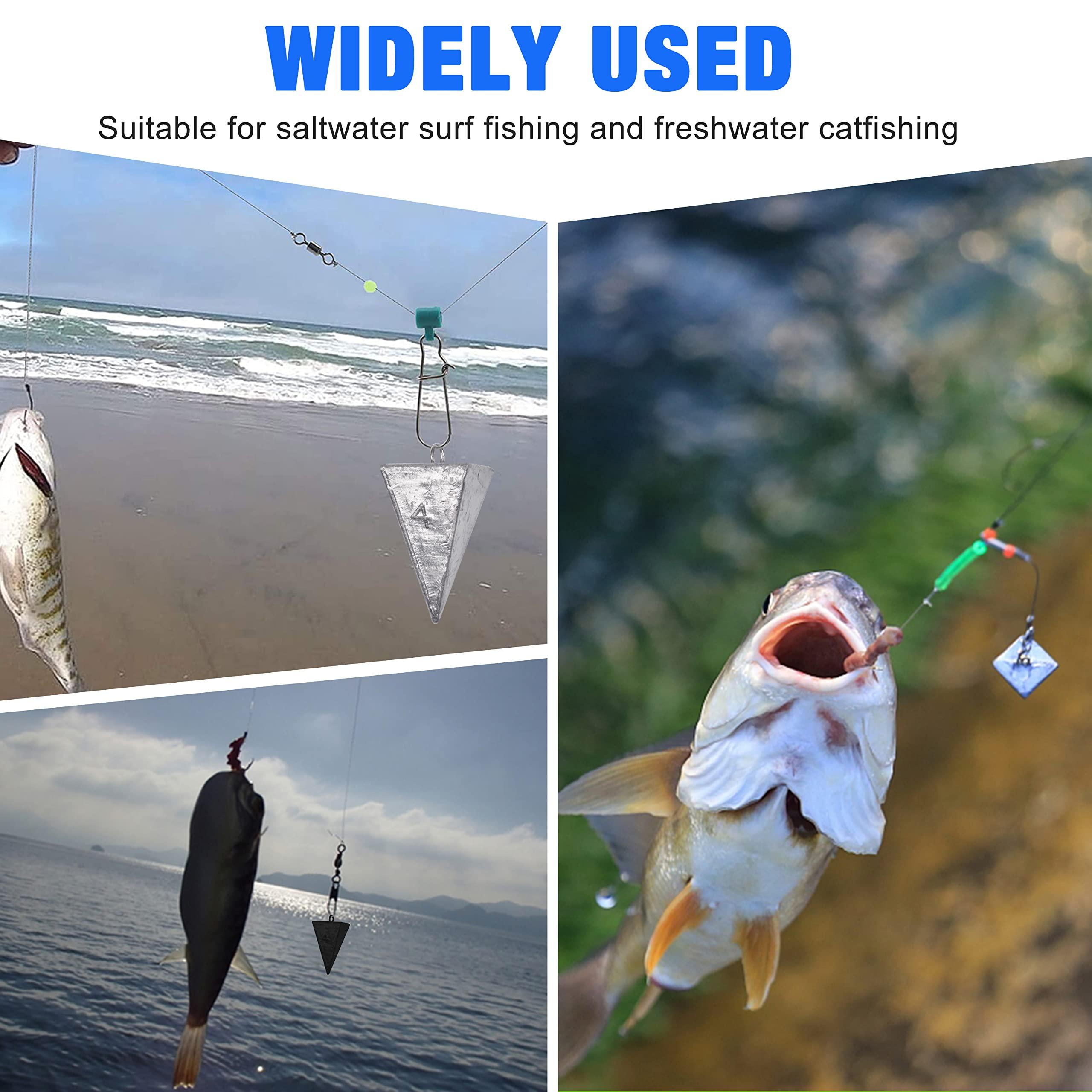 SILANON Pyramid Sinkers Fishing Weights Fishing Sinker Weights Pyramid Weights Surf Fishing Weights Saltwater Ocean Fishing Gear Tackle 1oz 2oz 3oz 4oz 5oz 6oz 8oz