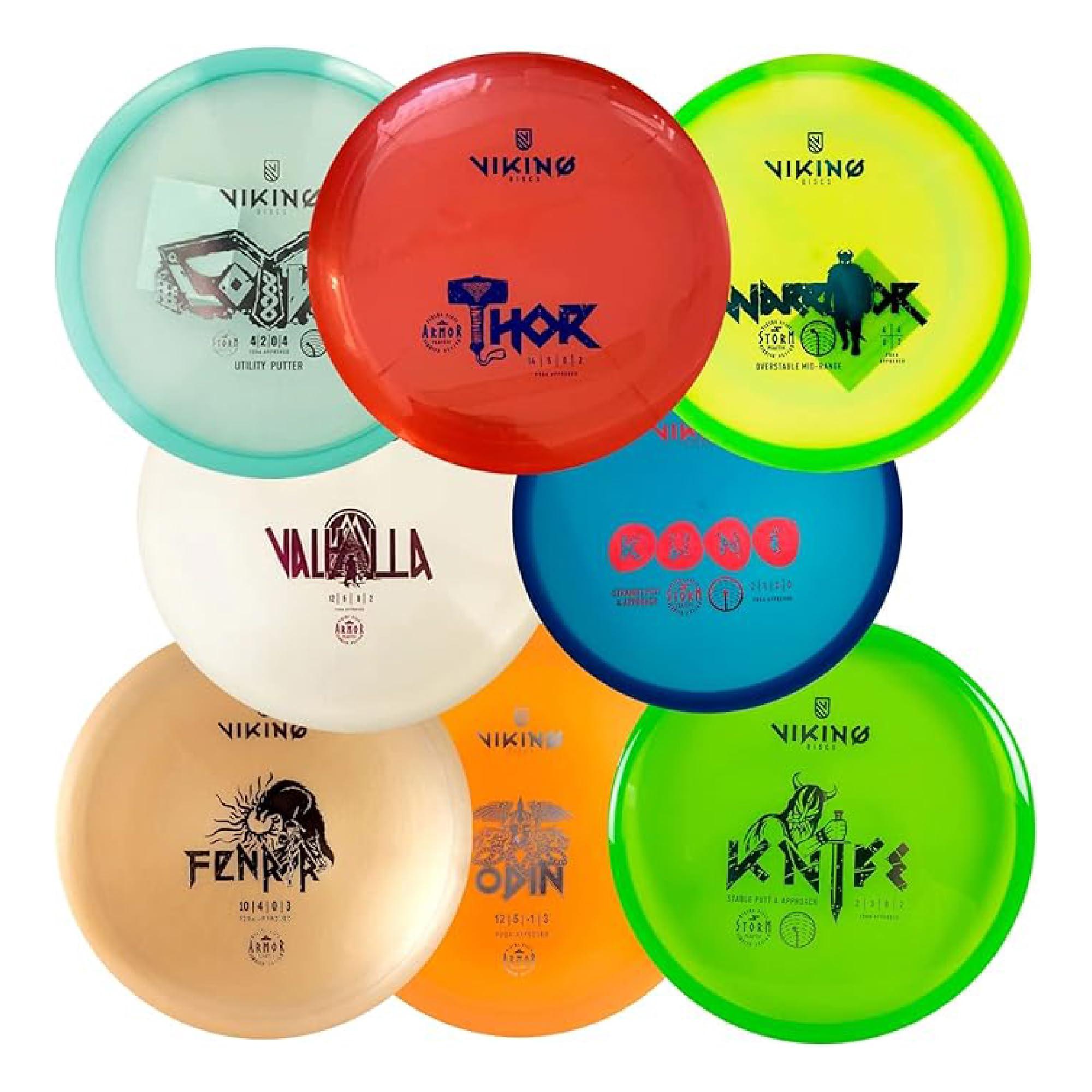 Viking Discs Viking Discs Competition Disc Golf Set - 8 Disc Golf Discs for Any Distance, PDGA Approved - Putter, Mid-Range, Fairway Driver, Distance Driver Set for Beginners and Professionals