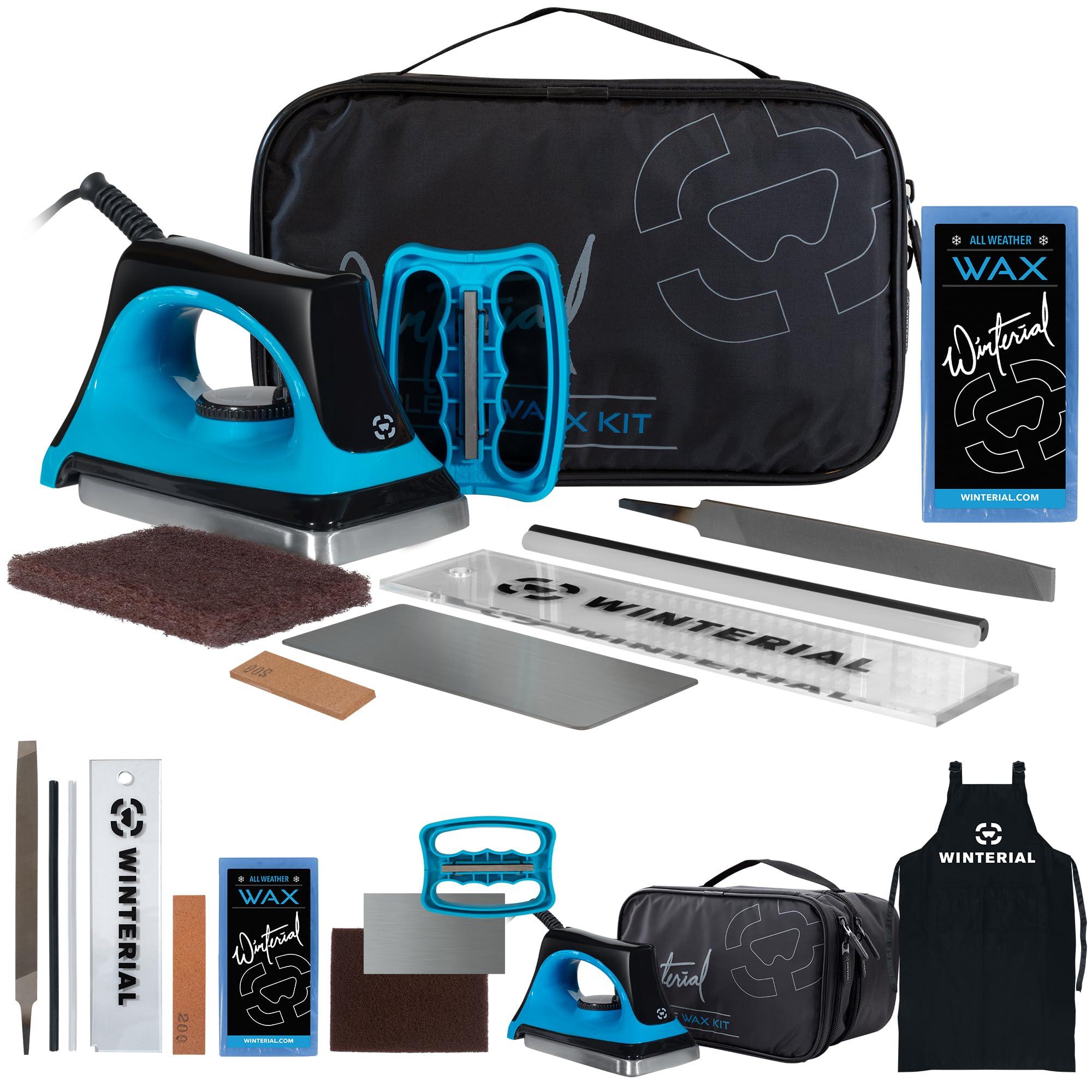 Winterial Winterial Snowboard and Ski Tuning Kit, with Iron, All-Temp Snowboard Wax, Angled Edge Tuner File, PTEX Rods and Wax Apron