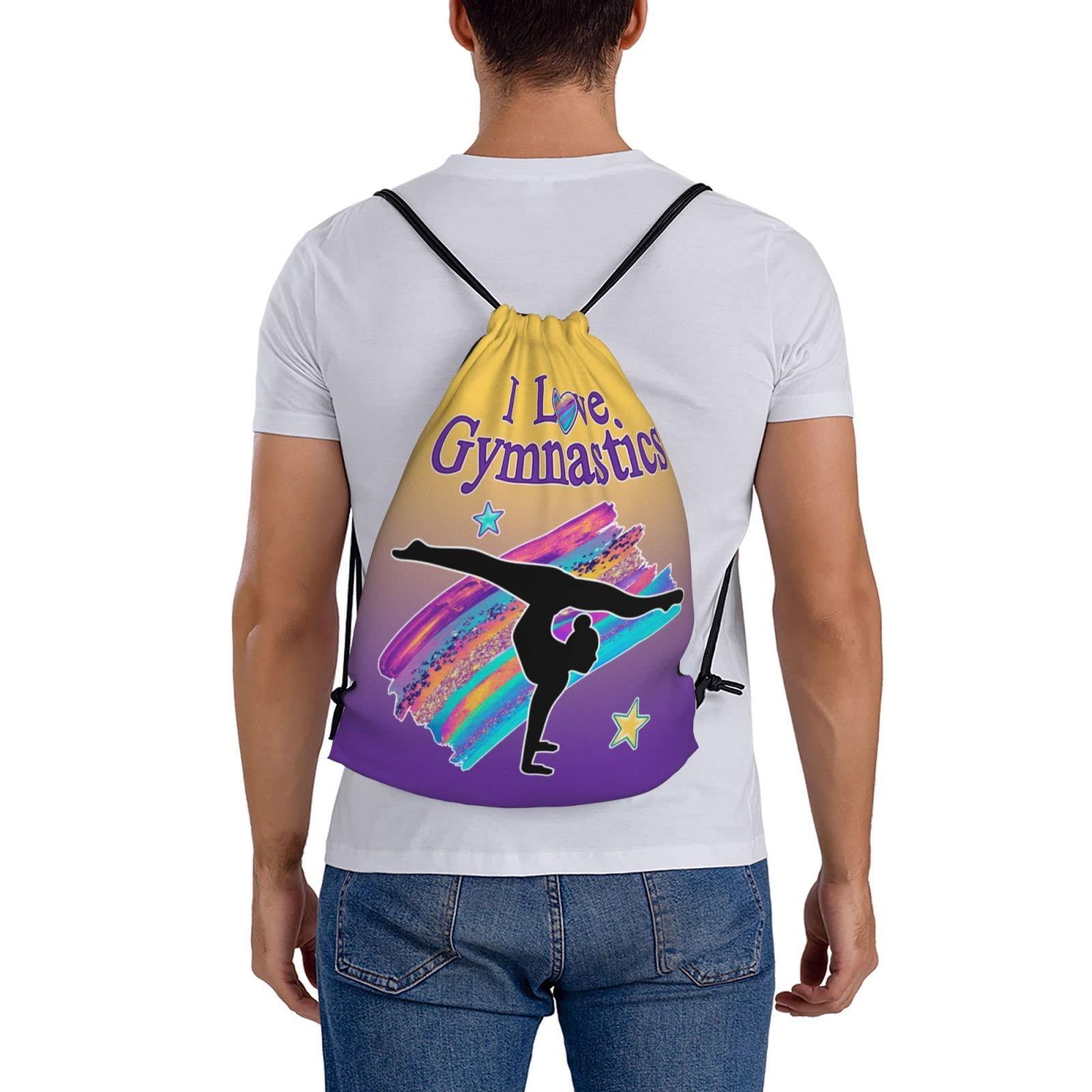 LULYKINI LULYKINI Gymnastics Drawstring Bags For Women Gymnast Drawstring Backpack Water Resistant String Bag Sports Gym Bag