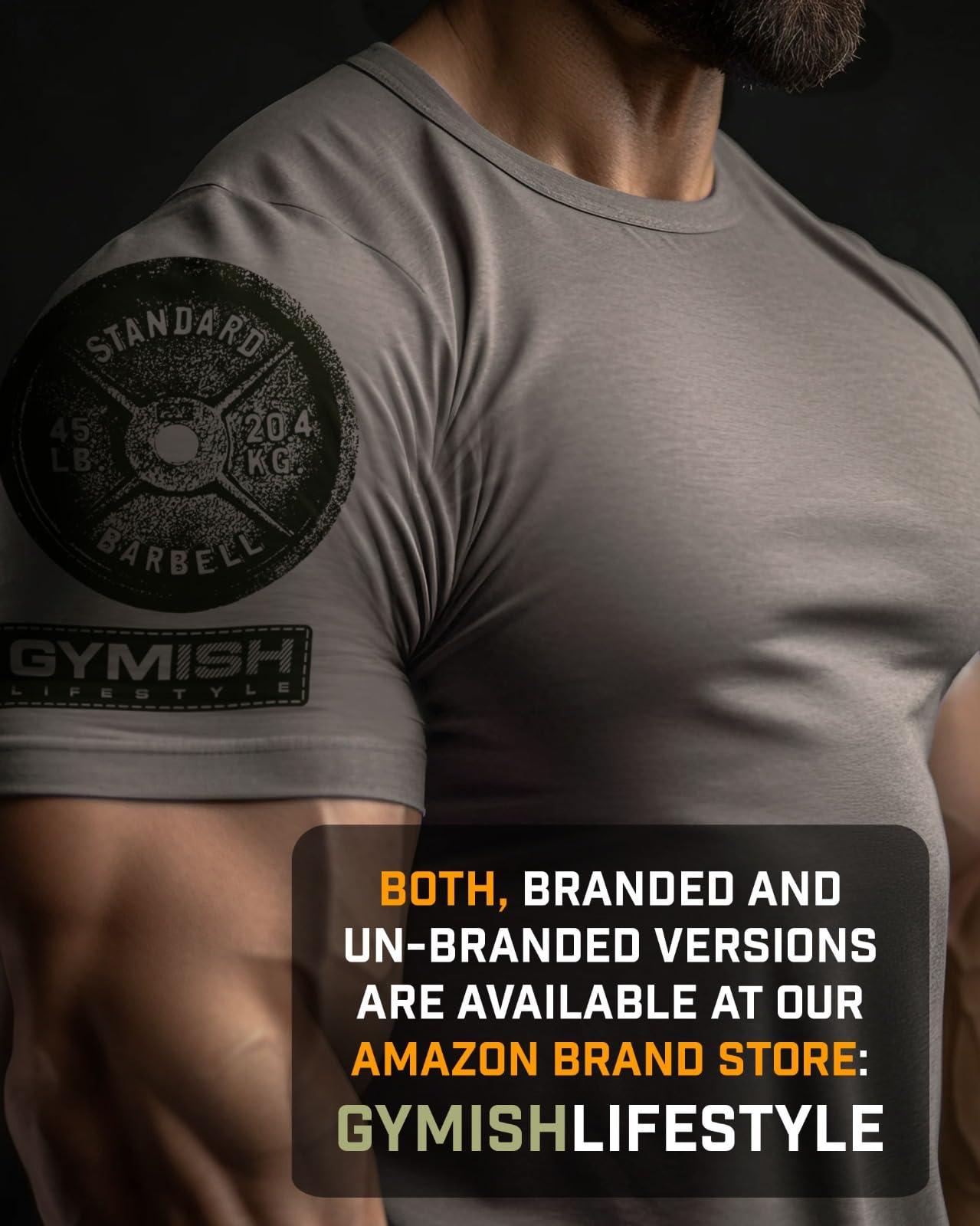 Gymish Lifestyle Gymish Lifestyle Keep Pushing Inspirational Gym Shirt to Push Your Self Workout Tshirt (MD, Keep Pushing Warm Grey Branded)