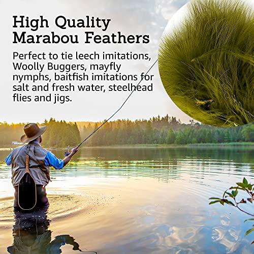 Creative Angler Creative Angler Strung Marabou Bird Feathers for Tying Fly Fishing Flies - Fly Tying Accessories - Perfect Choice for Tail & Wings and Easy to Tie On The Lure - Approximately 0.3 Ounces (Brown)