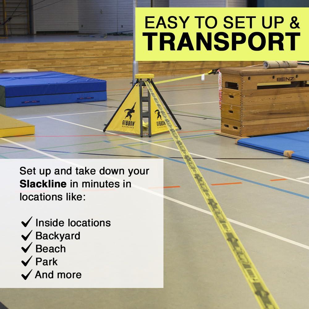 Gibbon Gibbon SlackFrame - Slackline A Frame to Slackline Without Trees - Slack Line Accessory Adjustable Frame (1, 1.6 and 2.3 Feet Height) - Weatherproof Slackline Attachments, A-Frame Accessories