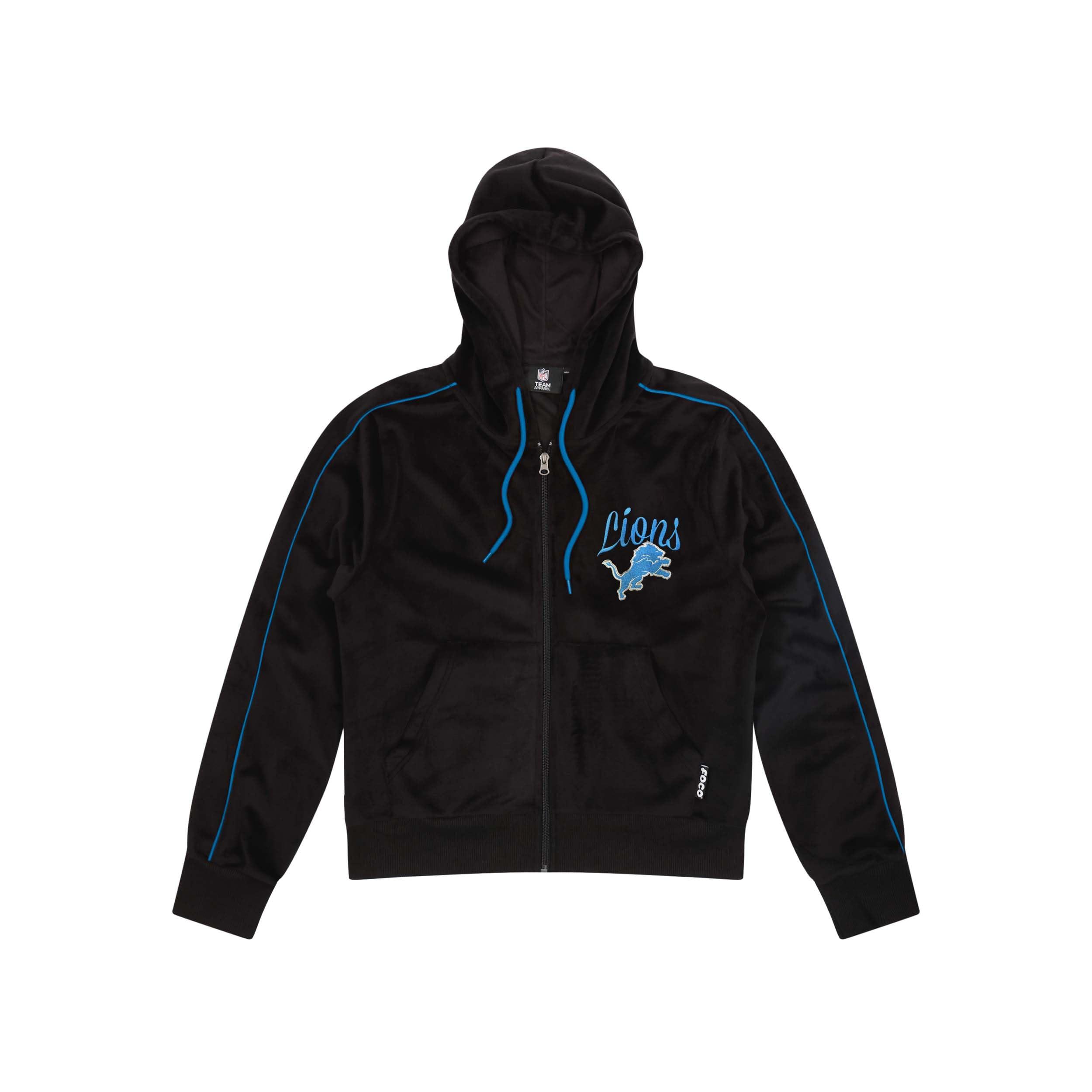 FOCO FOCO Women\'s Standard NFL Logo Ladies Fashion Tracksuit Soft Velour Sweatsuit Zip Up Jacket Top, Team Color