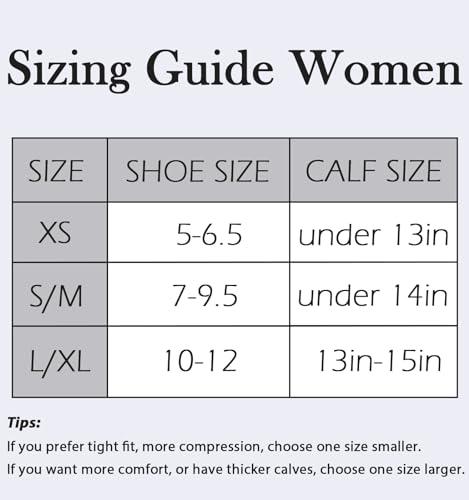 Saniripple (3 pairs)Compression Socks 20-30 mmHg Long Socks for Women and Knee High Socks for Women Black Colorful L/XL