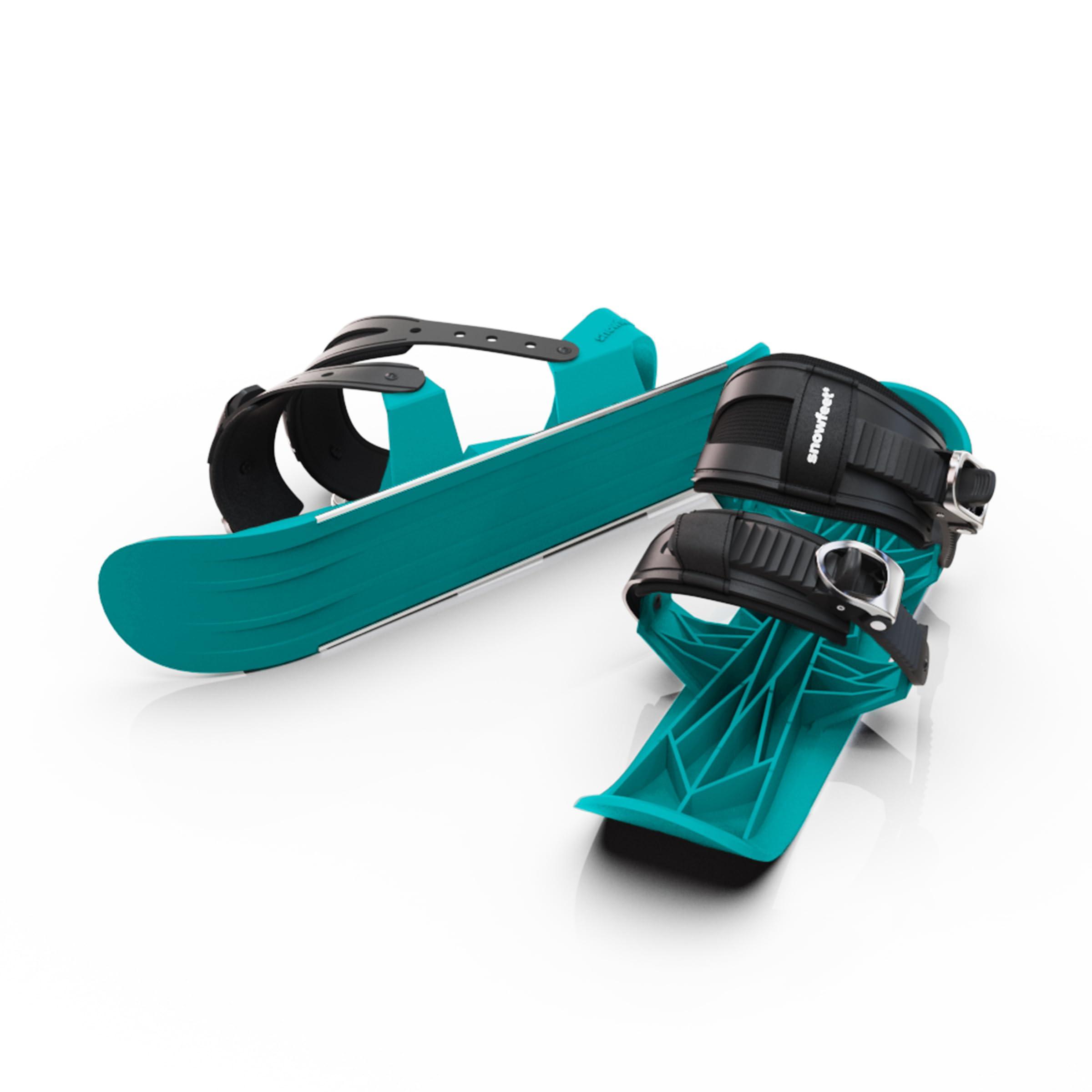 Snowfeet Snowfeet PRO - Mini Short Ski Skates for Snow | Skis for Winter Shoes | Short Snowskates Snowblades Skiboards | The Real Original (Turquoise)