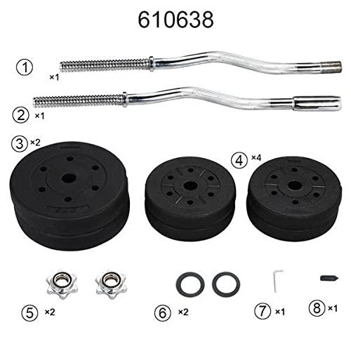 Yaheetech Yaheetech Barbell Weight Set - Olympic Curl Bar & 6 Olympic Weights & 2 Olympic Barbell Clamps for Lifts 55LB