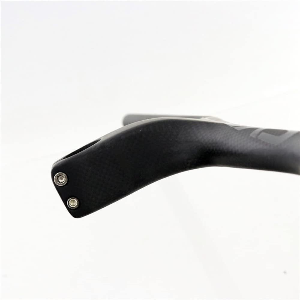 QQY QQY Carbon Fiber Integrated Mountain Bike Handlebars, -17 Degree 3K Matt Integrated Straight Flat MTB Bike Handlebar with Stem Riser (680mm,90mm)
