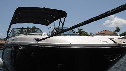 shockline shockline Dock Line with Integrated Shock Absorber, Double Braided, Polyester, Hand Spliced 12\" Eye, 5/8\" Inch x 35 Feet, Black