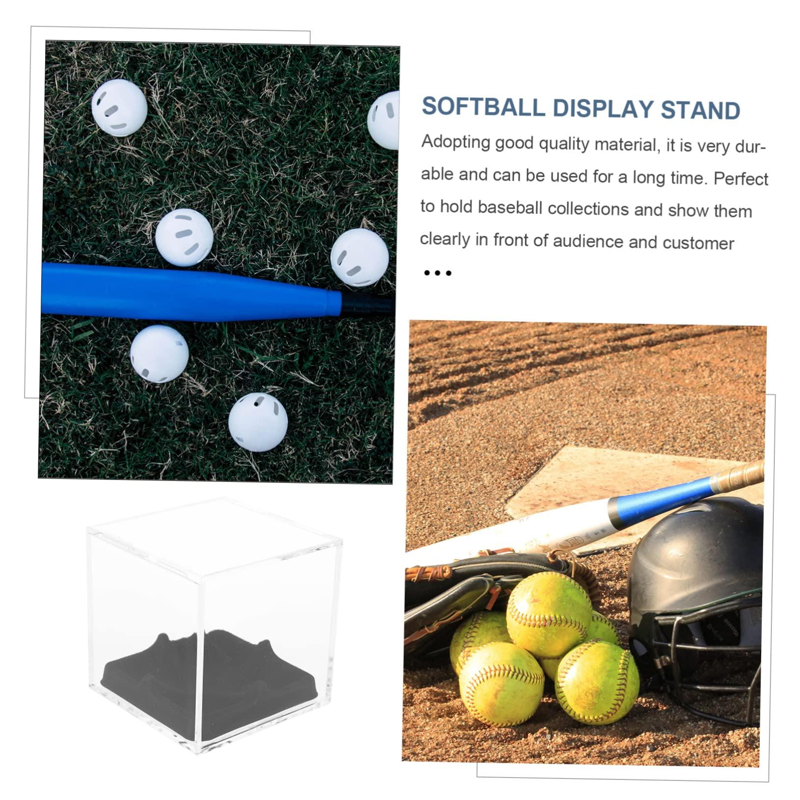 GANAZONO GANAZONO Transparent Acrylic Baseball and Tennis Display Case with Support Base Multi-Purpose Holder for Softballs and Balls Durable Showcasing Box for Collectibles and Memorabilia