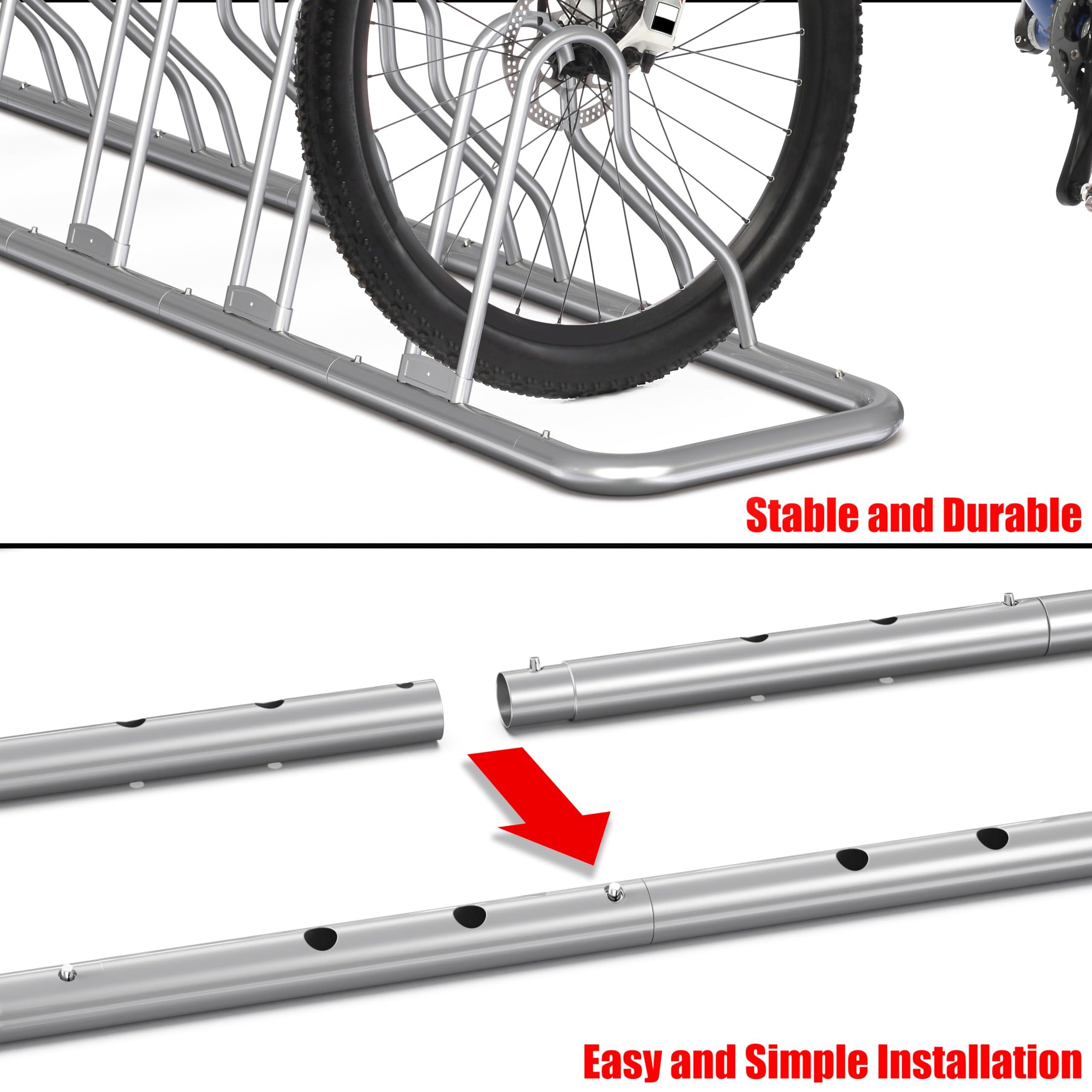 Simple Houseware Simple Houseware 5 Bike Bicycle Floor Parking Adjustable Storage Stand, Silver