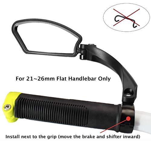Hafny Hafny Handlebar Bike Mirror, Stainless Steel Mirror, Safe Rearview Mirror,HF-MR080 (Black Left Side)