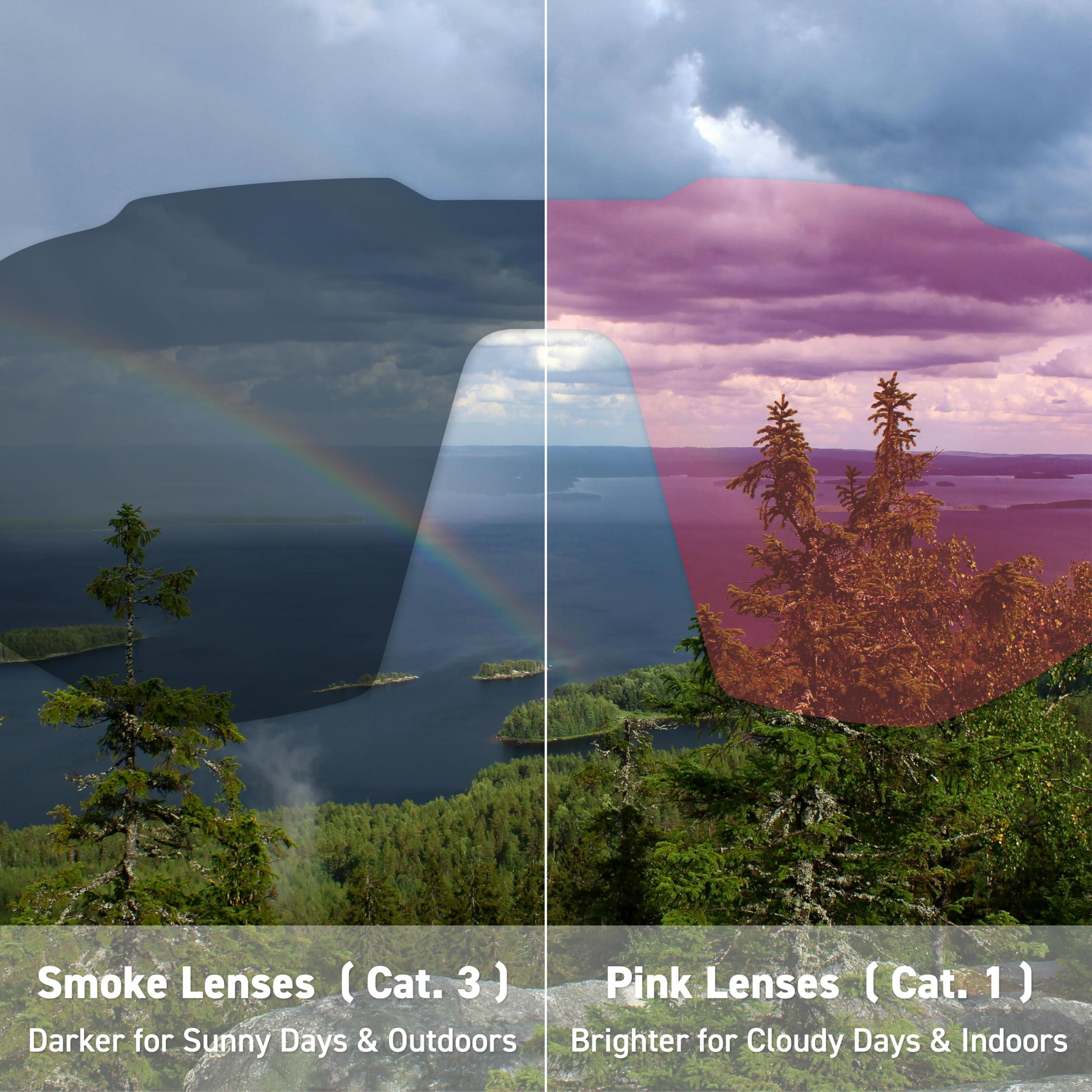 EYEGLAD EYEGLAD MOTIONVIEW Sports Sunglasses Outdoor HD High Contrast UV400 Running Baseball Softball Sports Eco-friendly (Bubblegum Pink)