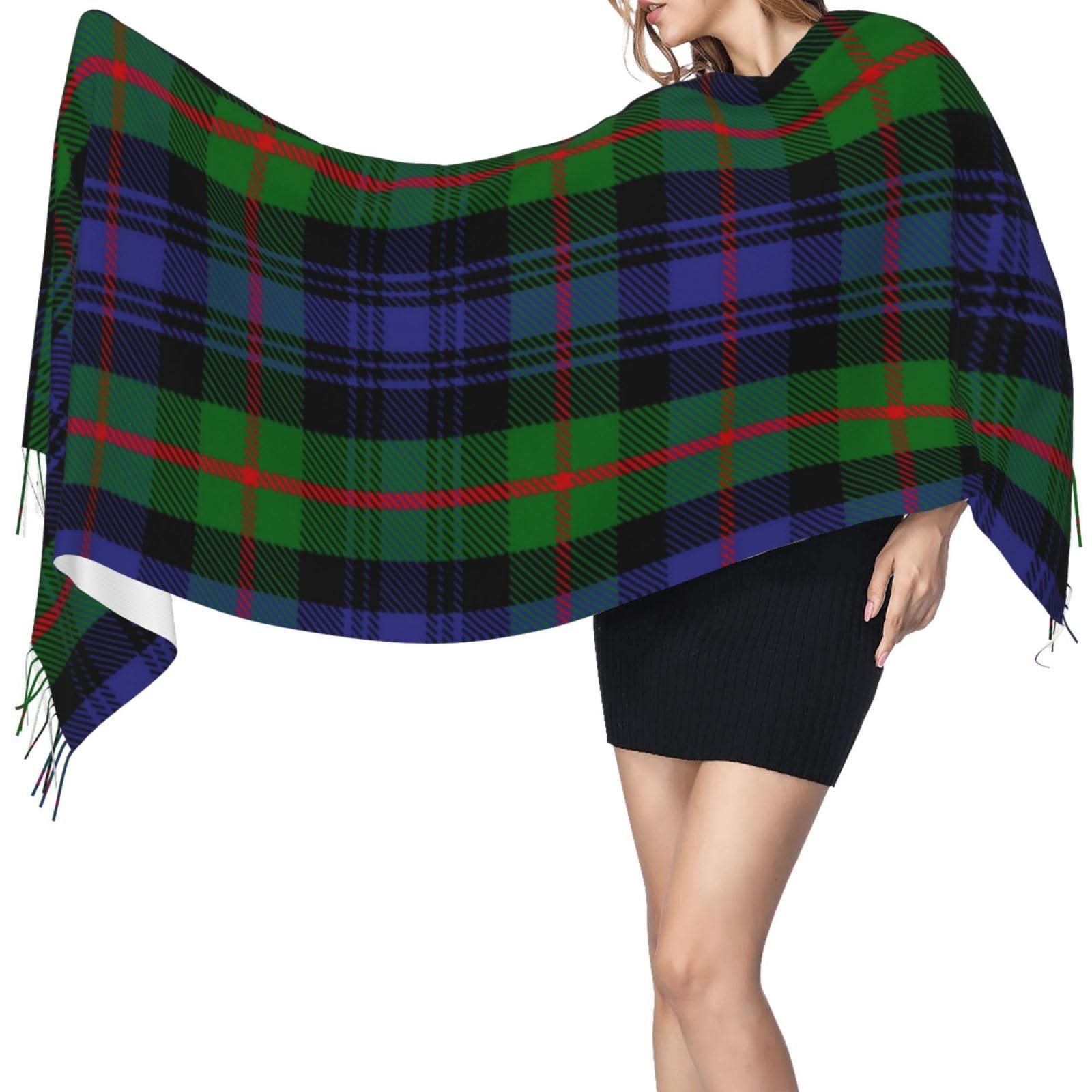 LMNSWDA LMNSWDA Clan Murray Tartan Women's Fashion Cashmere Feel with Tassel Large scarf warm party shawl Wraps