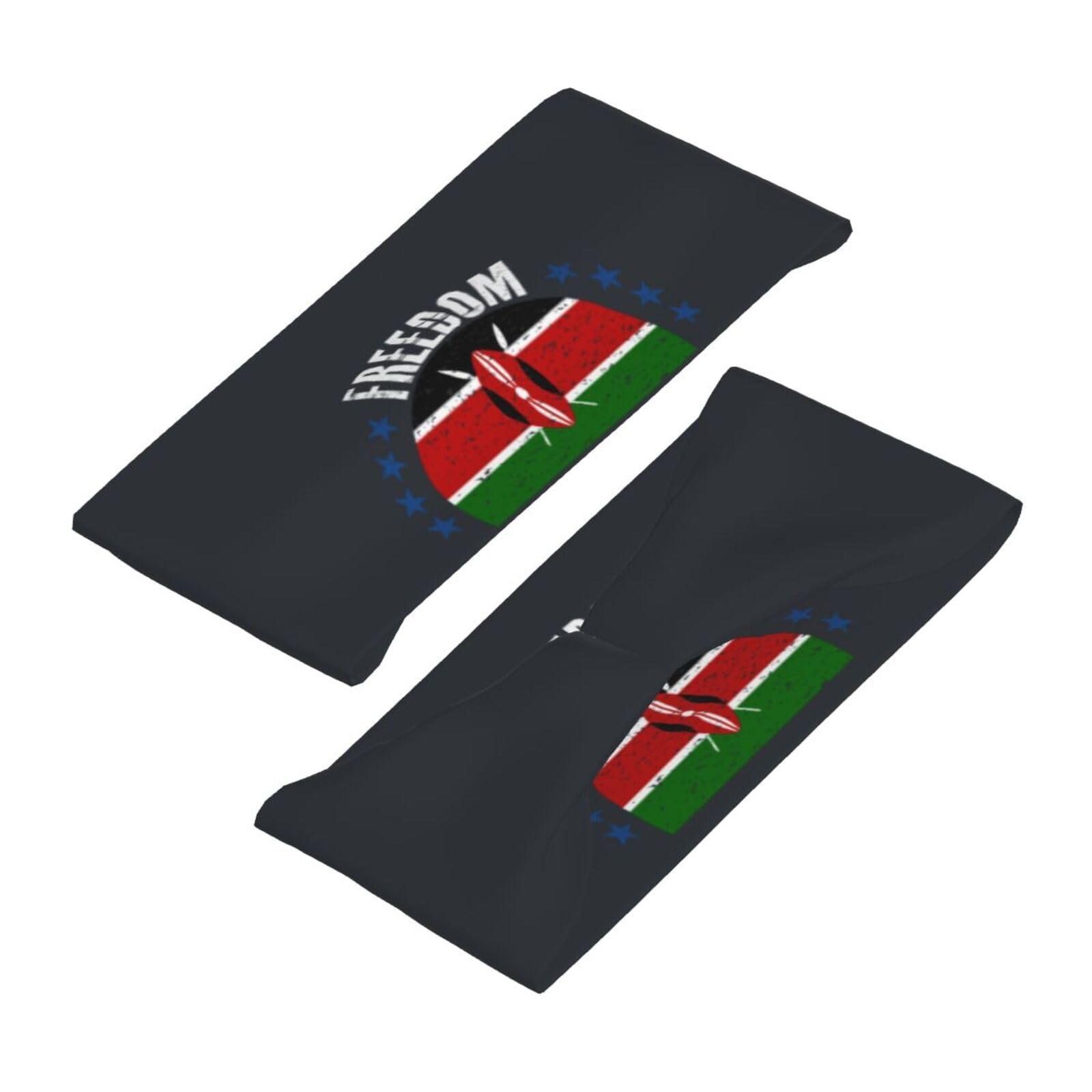 MULIHU The Kenya Flag and Freedom Headbands for Men Women Wicking Sports Sweatband for Running Basketball Yoga Hairbands