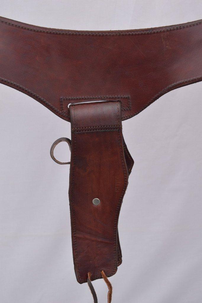 Leathertown USA Gun Holster & Belt Cowboy Western Style Rig .22 Cal Single Drop Holster Standard .22 Barrel Brown Plain Size 34