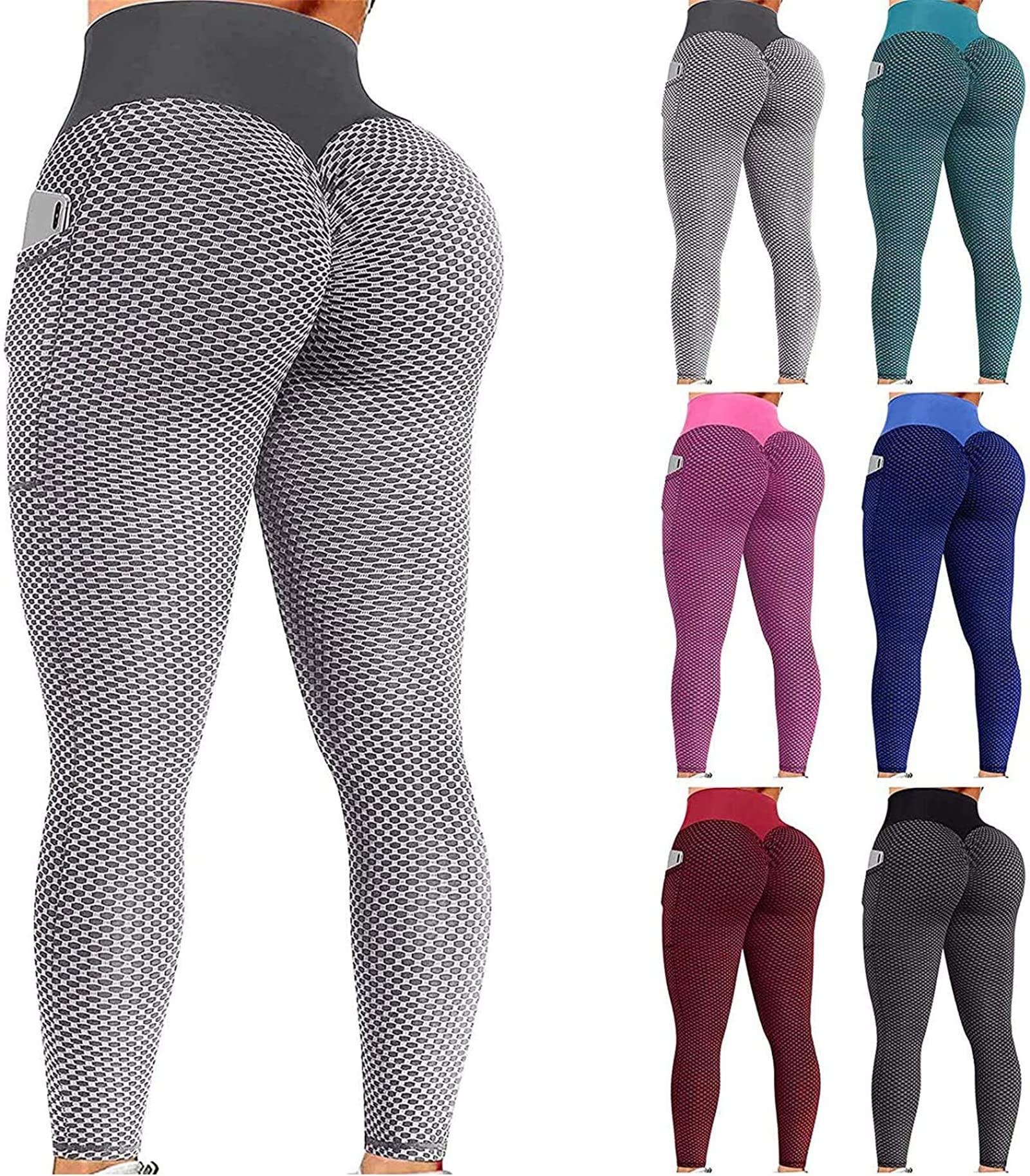 Ladmiple Butt Lifting Leggings for Women Plus Size Women Scrunch Butt Lifting Leggings Seamless High Waisted Workout Yoga Pants Tummy Control Booty Gym Compression Tights