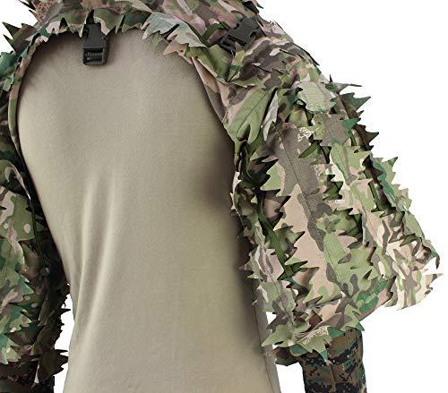 ROCOTACTICAL ROCOTACTICAL Sniper Ghillie Viper Hood with 3D Laser-Cut Leaves, Tactical Ghillie Suit Foundation for Wargame, Hunting, Airsoft, Sniper Coat