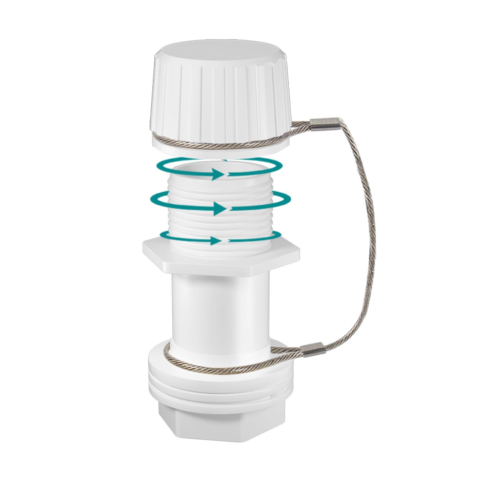 HQAPR Upgraded Cooler Drain Plug Replacement Parts, Stainless Steel Threaded Drain Plug with Tethered Cap, Compatible with Igloo 50-165 Qt Coolers