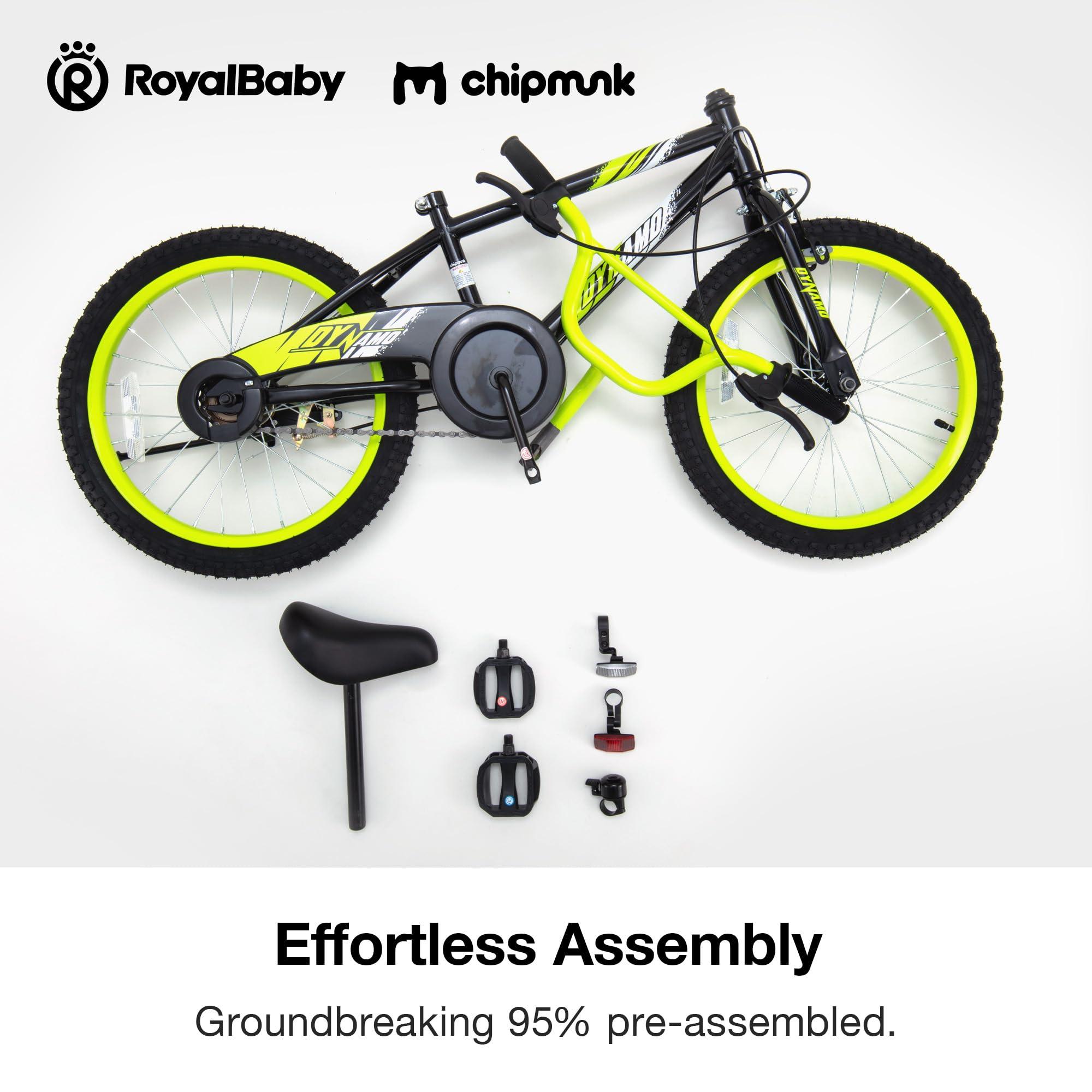 RoyalBaby Chipmunk Kids Bike Toddlers 12 14 16 18 Inch Wheel Bicycle Beginners Boys Girls Ages 3-11 Years, Multiple Color Options