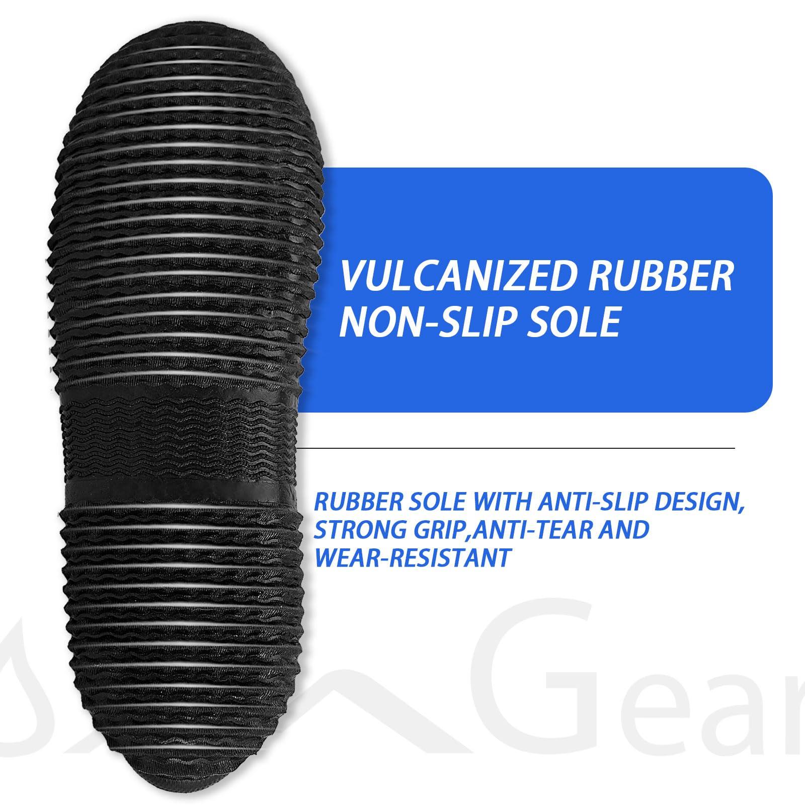 OMGear OMGear Neoprene Diving Boots 3mm 5mm Water Boots Dive Fins Booties with Rubber Sole Snorkeling Gear Surfing Scuba(5mm BlackXS(Men7/Women8))