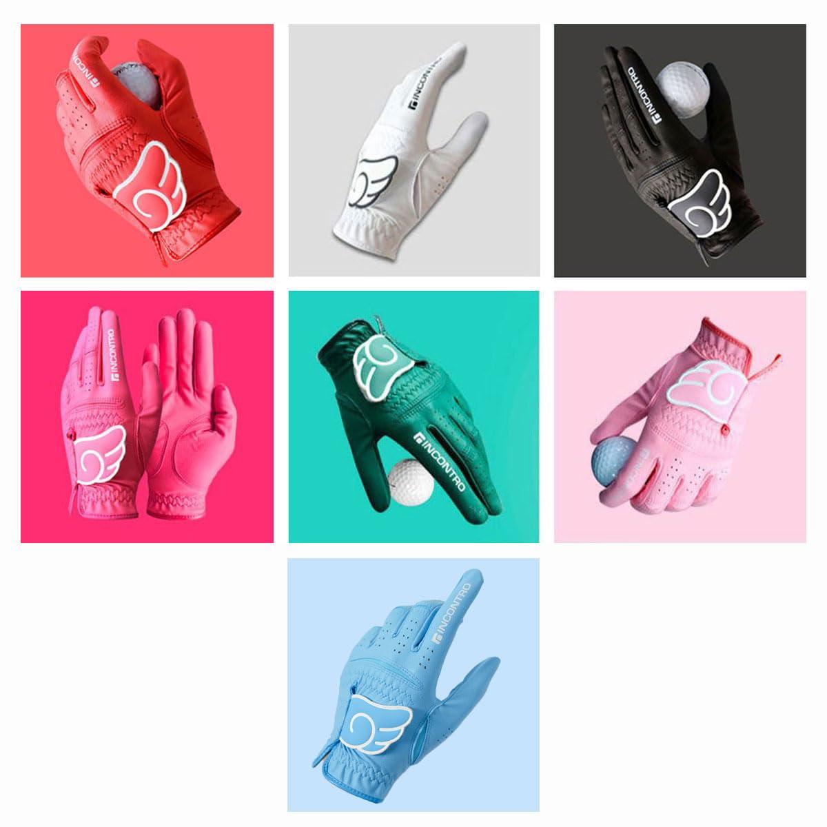 Dongsan Sports Wing Golf Gloves INCONTRO - 7Colours, Microfiber, Slim Fit, All Weather, Washable, Touch Screen Compatibility, and Water Resistent. Left Hand for Men/Women. (Green, Medium (21))