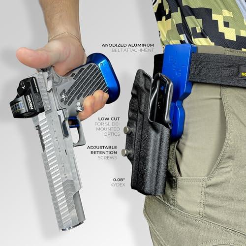 Black Scorpion Outdoor Gear Pro Heavy Duty Competition Holster fits Beretta 92XI SAO, SAO Gara, SAO Tactical, Squalo (Right-Hand Draw, Red/Black)