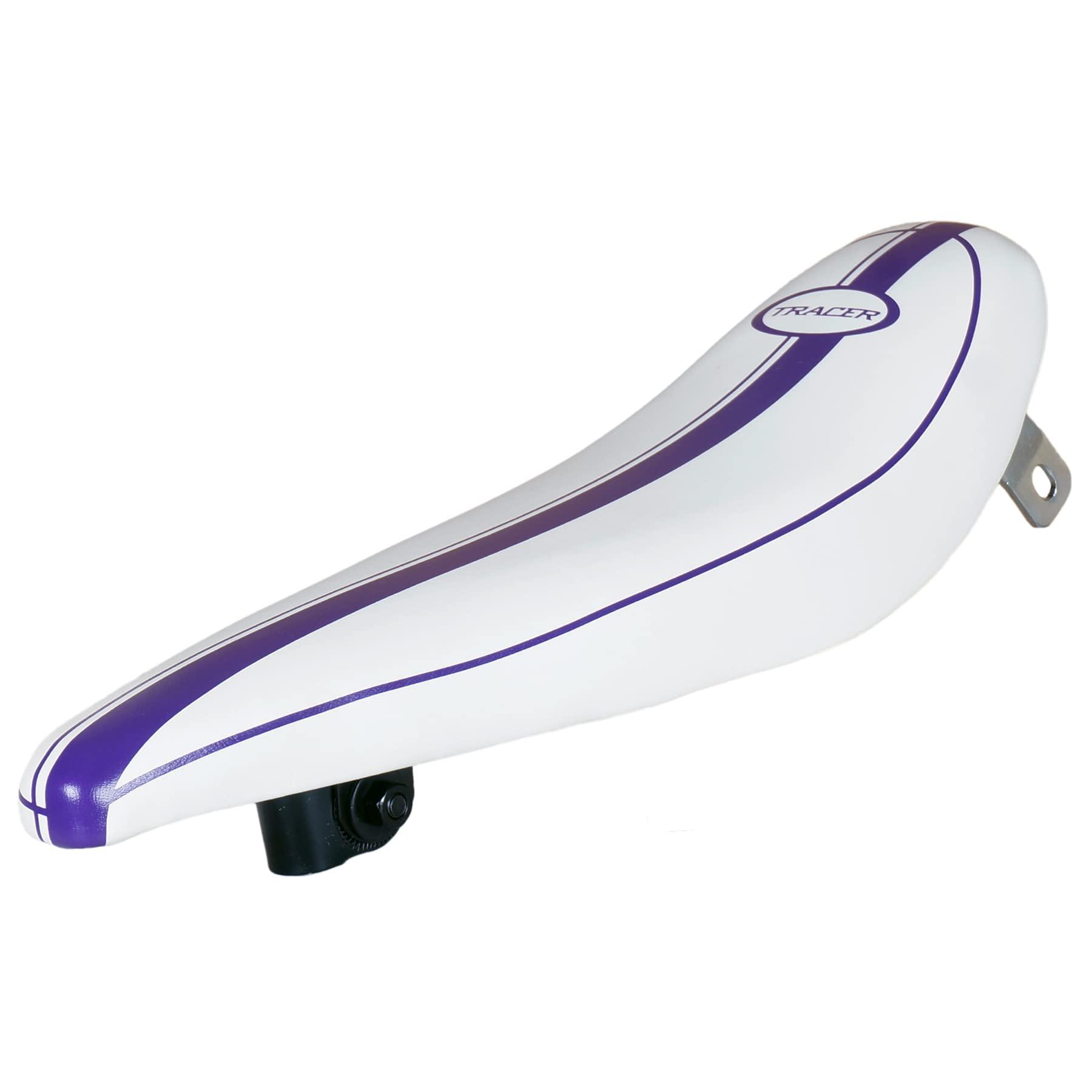 Tracer Tracer SD-AF-3022 Banana Seat/Saddle for Lowrider Cruiser Bike (White/Purple)