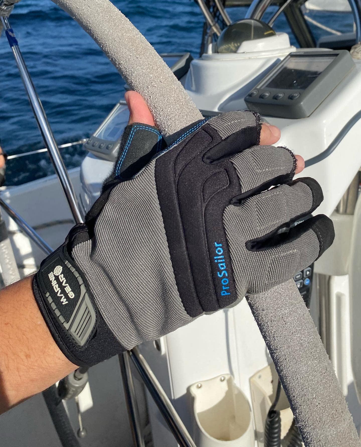 Marine Gear Marine Gear Sailing Gloves (Small) - 3-Finger Dexterity Sailing Gear with Better Grip, Neoprene and Padded Knuckles, Reinforced Pressure Points