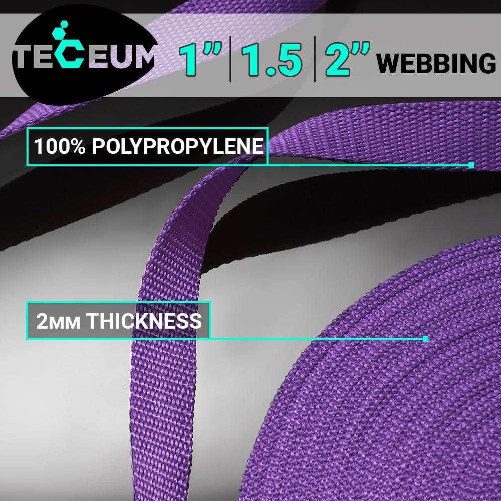 TECEUM TECEUM 1.5 Inch Webbing Purple 10 Yards 1.5 Webbing for Climbing Outdoors Indoors Crafting DIY nw