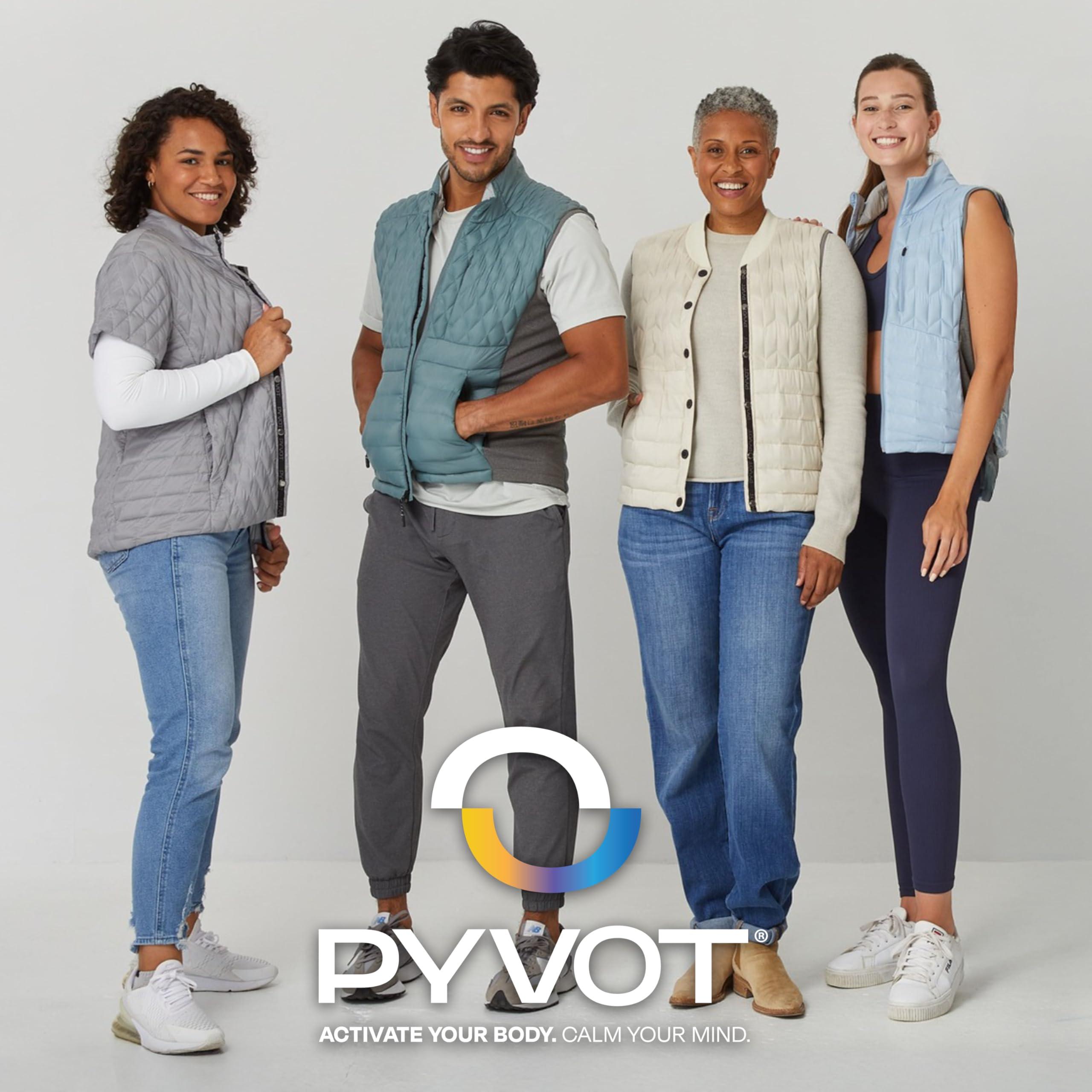 PYVOT PYVOT Mens Dash Weighted Quilted Vest, Weighted Blanket Inspired Clothing for Sensory Issues, Fitness, Stress Relief and Relaxation, Large Size, Black