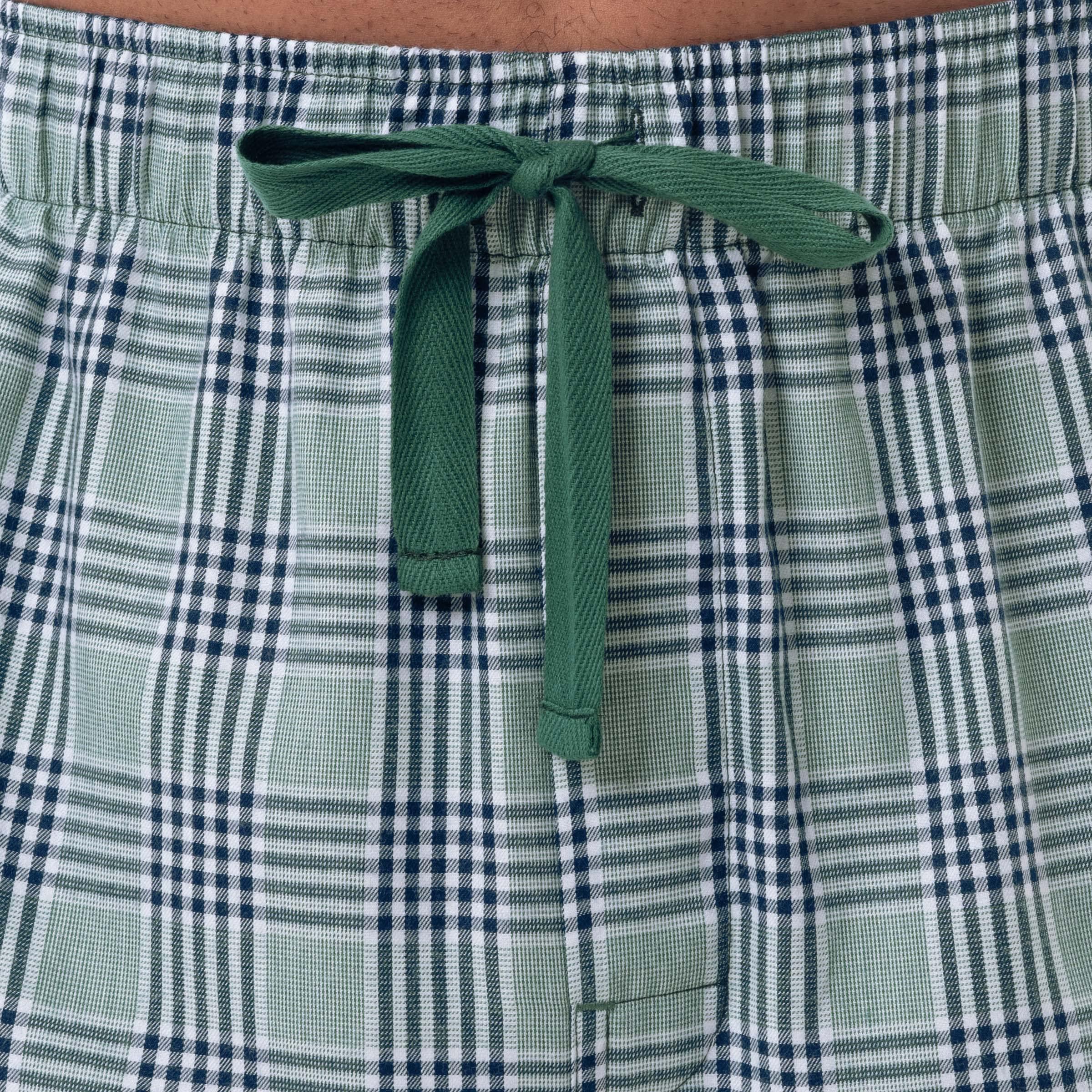 IZOD IZOD Men's Poly-Rayon Yarn-dye Woven Sleep Pant Pajama Bottom, Green/Navy Plaid, Medium