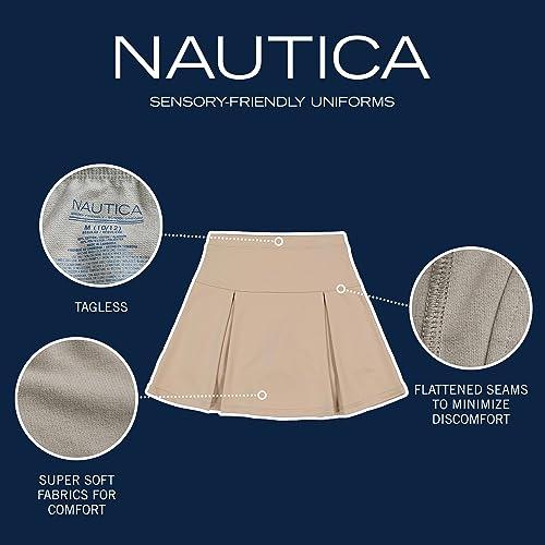 Nautica Nautica Girls' Little School Uniform Sensory-Friendly Performance Pleated Scooter, Navy, 4