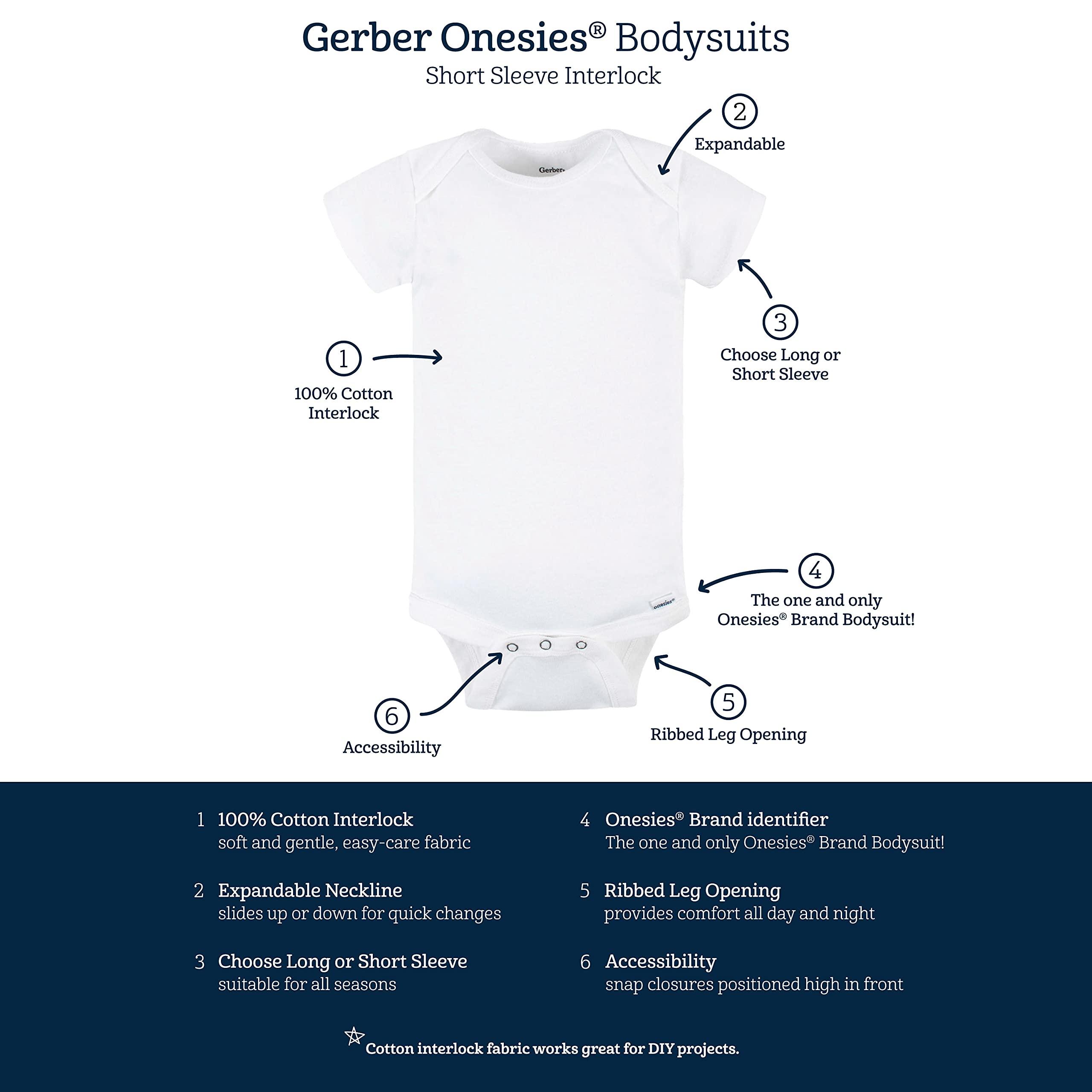 Gerber Gerber Baby 5-Pack Solid Onesies Bodysuits, Navy, 12 Months