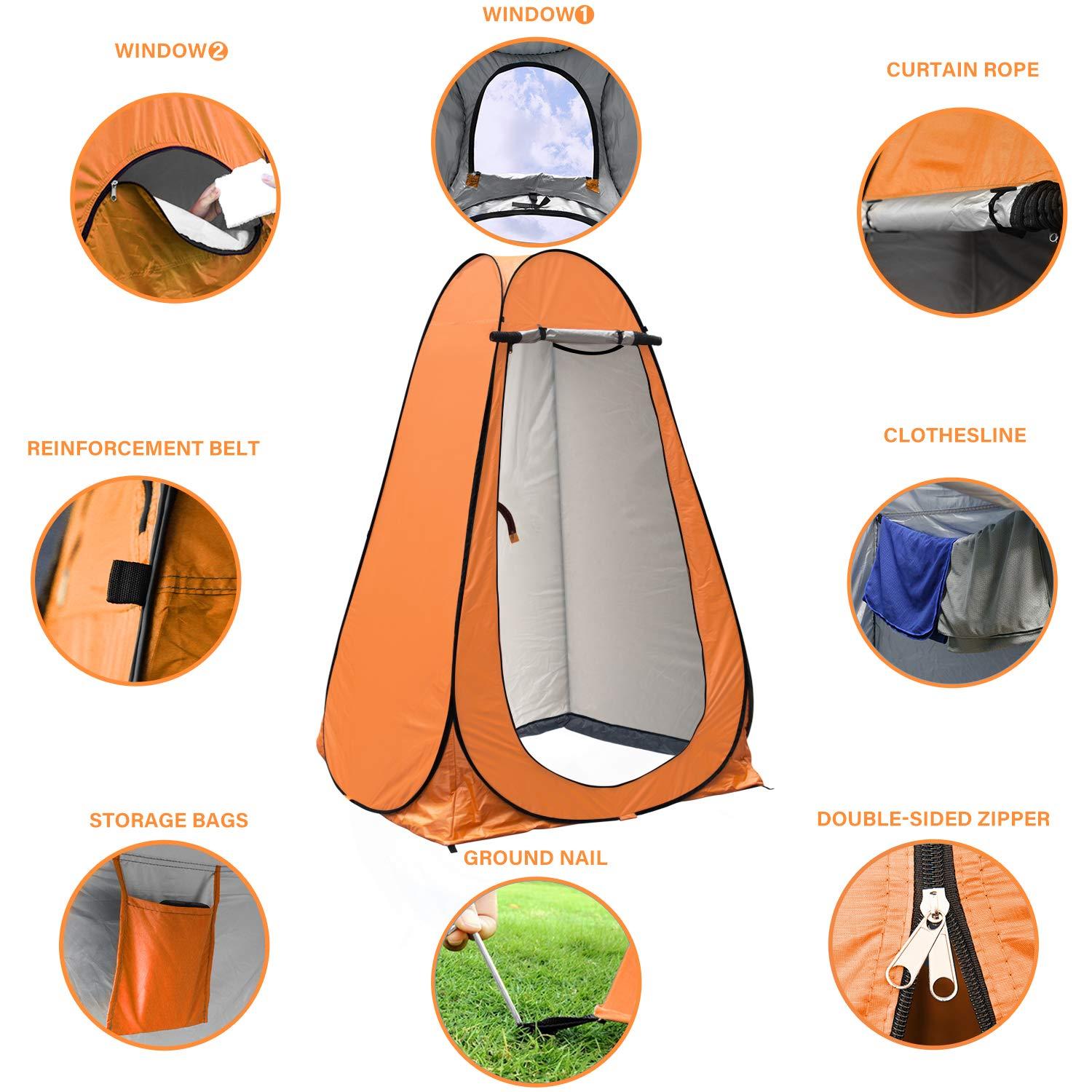 anngrowy anngrowy Pop Up Privacy Tent Shower Tent Portable Outdoor Camping Bathroom Toilet Tent Changing Dressing Room Privacy Shelters Room for Hiking and Beach UPF 40+ Waterproof with Carry Bag