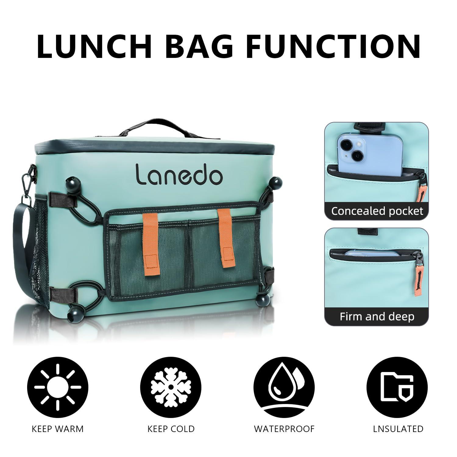 Lanedo Lanedo Deep Freeze Cooler Soft Sided Cooler Bag, 34 Can Collapsible Insulated Ice Chest, Large Leakproof Camping & Travel Cooler for Kayaking & Beach
