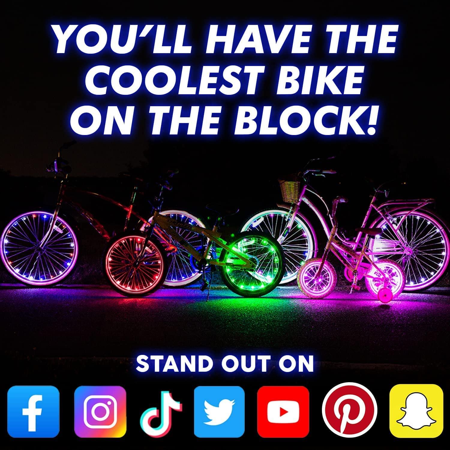Activ Life Activ Life LED Bike Wheel Lights with Batteries Included, Get 100% Brighter and Visible from All Angles for Ultimate Safety & Style (1 Tire Pack, Patriotic)