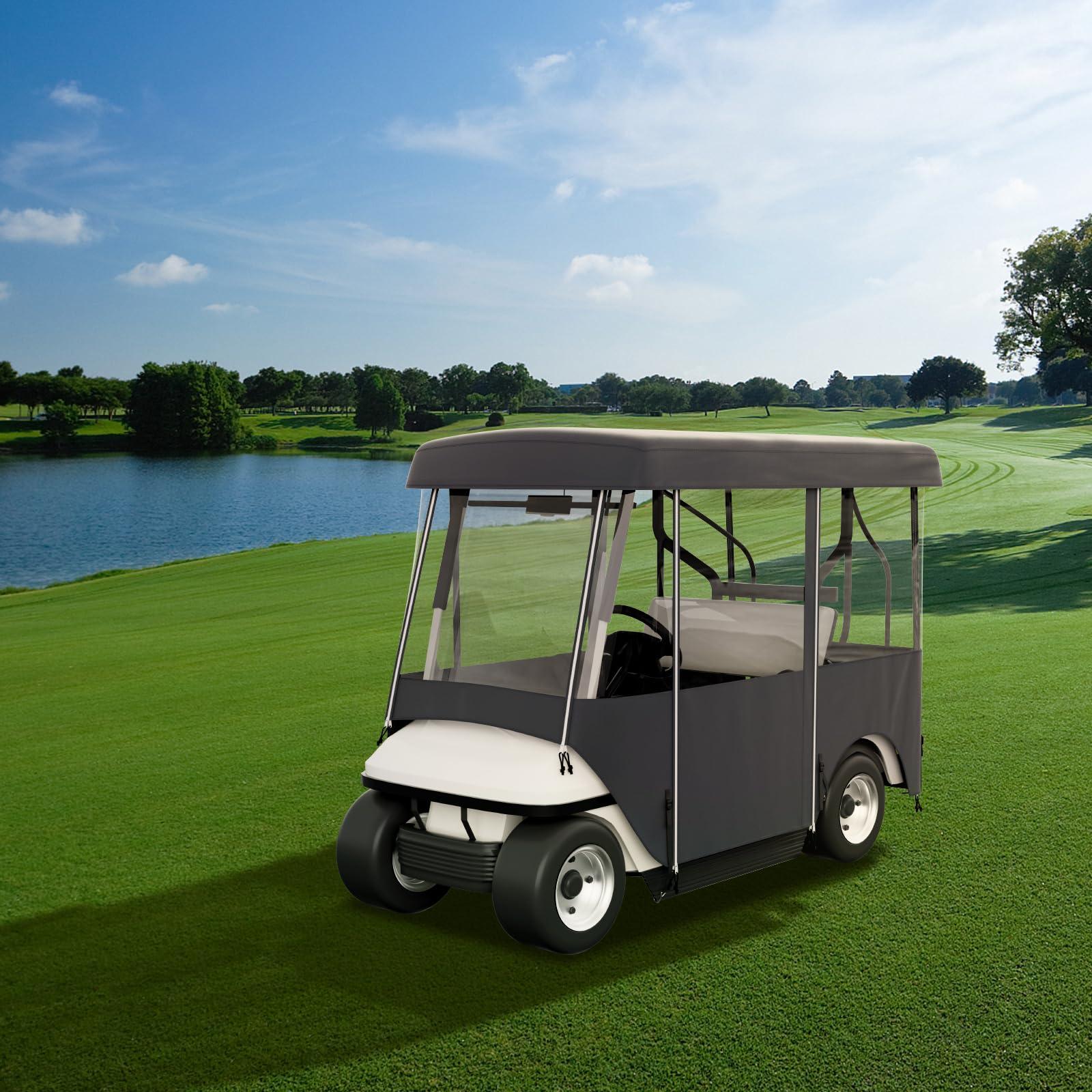 Happybuy Happybuy Golf Cart Enclosure 86'', 4-Person Golf Cart Cover, 4-Sided Fairway Deluxe, 300D Waterproof Driving Enclosure with Transparent Windows, Fit for EZGO, Club Car, Yamaha Cart