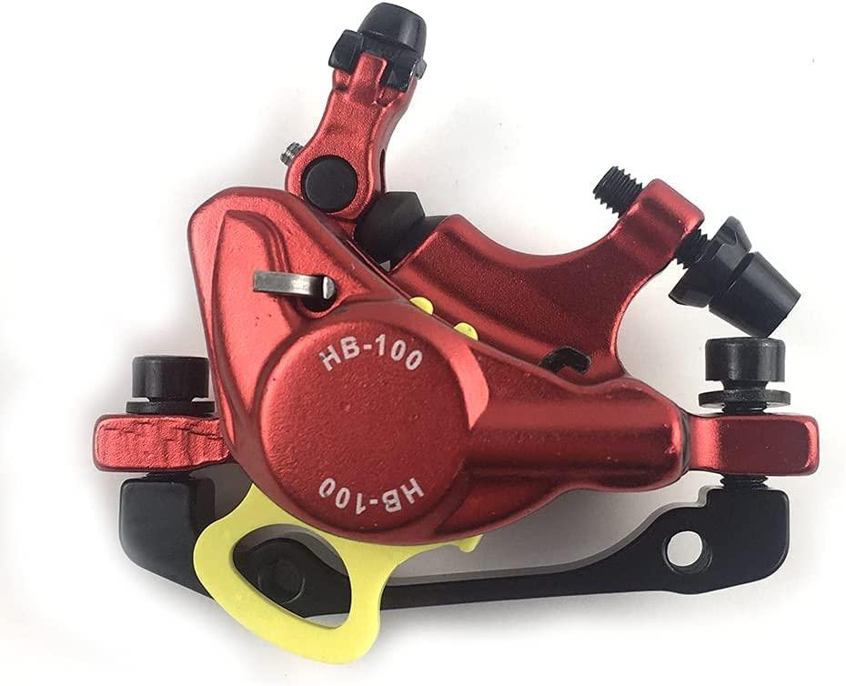 catazer catazer MTB Road HB-100 MTB Road Line Pulling Hydraulic Disc Brake Calipers Front & Rear Mountain Bike Disc Brake E-Bike Disc Brake (1 Pcs Red Front)