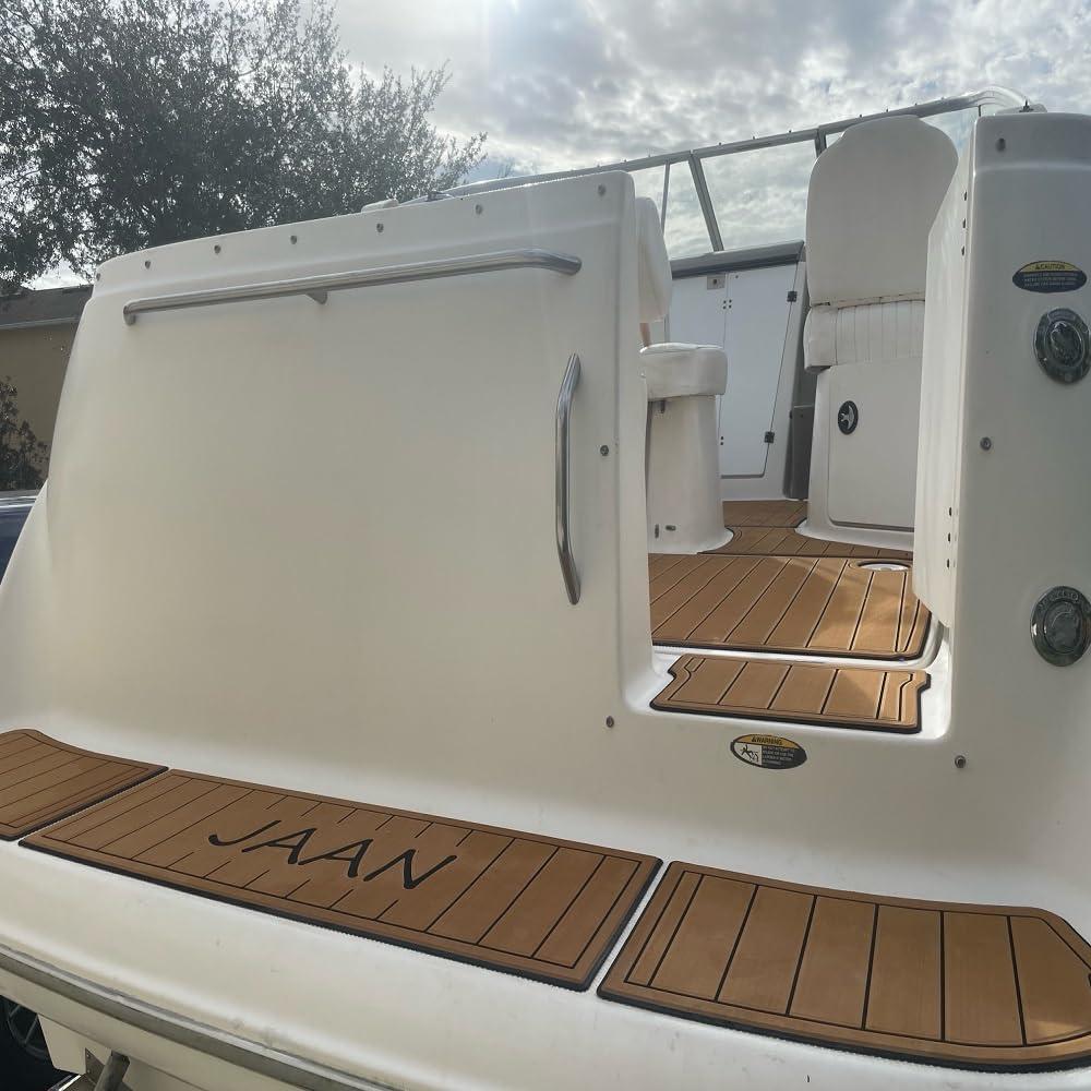 Algasan Algasan Boat EVA Faux Teak Decking Floor Compatible with Bayliner Element XL Cockpit Boat EVA Foam Faux Teak Deck Floor Pad Mat Flooring