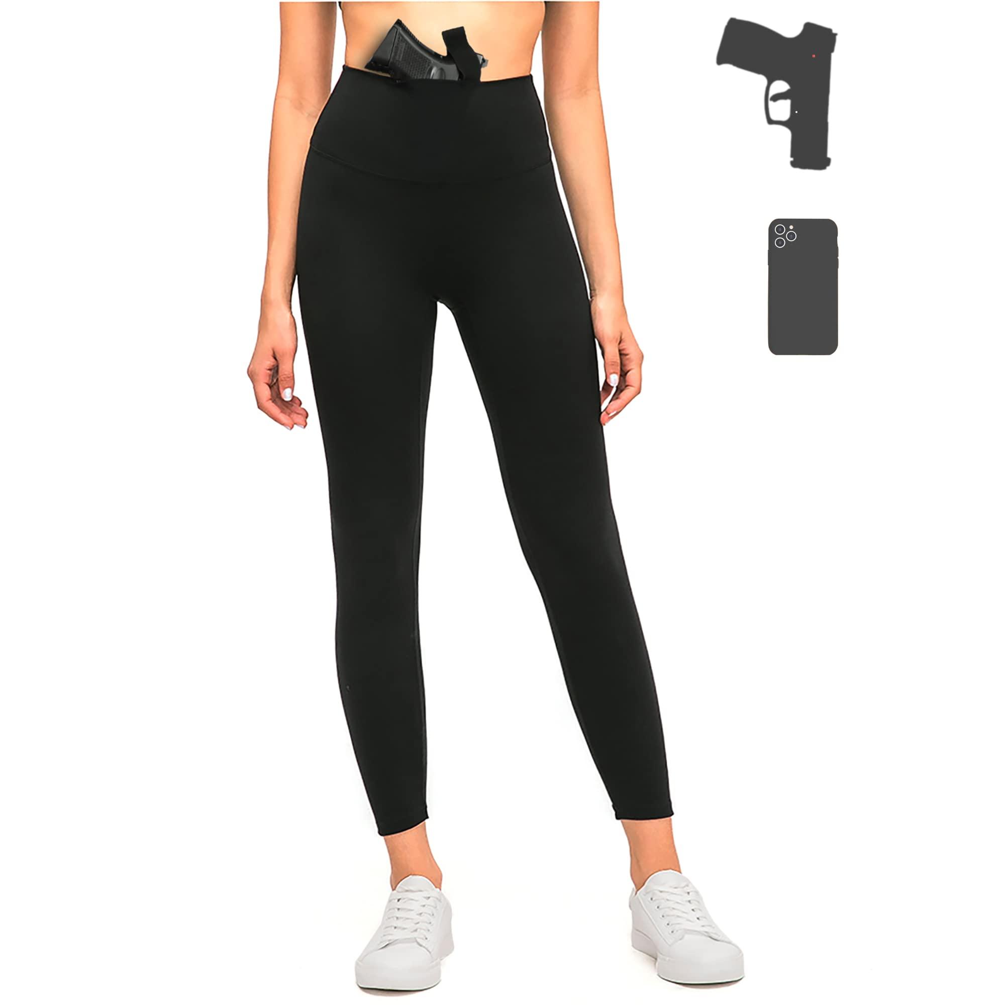 lilcreek lilcreek Concealed Carry Leggings Gun Holster for Women, Concealment Compression Yoga Pants