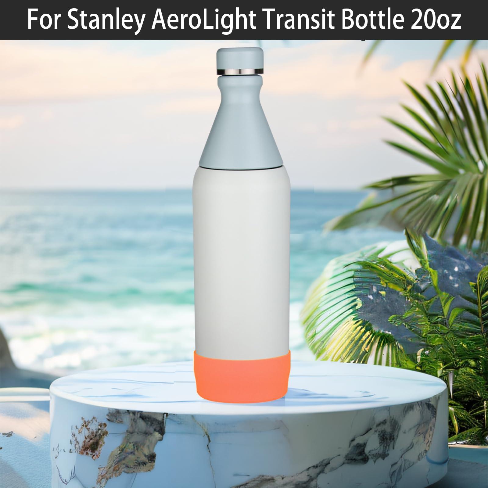 NineFit Basics 2PCS Silicone Water Boot for Stanley All Day Slim 20oz, Anti-Slip Protective Sleeve Bottom Bumper Protector for AeroLight Transit (Orange)