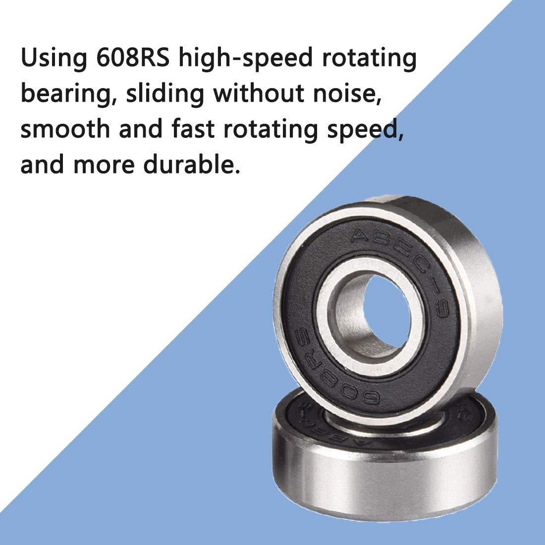 Tanzfrosch Tanzfrosch 8 Pack Roller Skate Wheels with Bearings Installed Quad Light Up Wheels for Double Row Skating and Skateboard 82A 32mm x 58mm