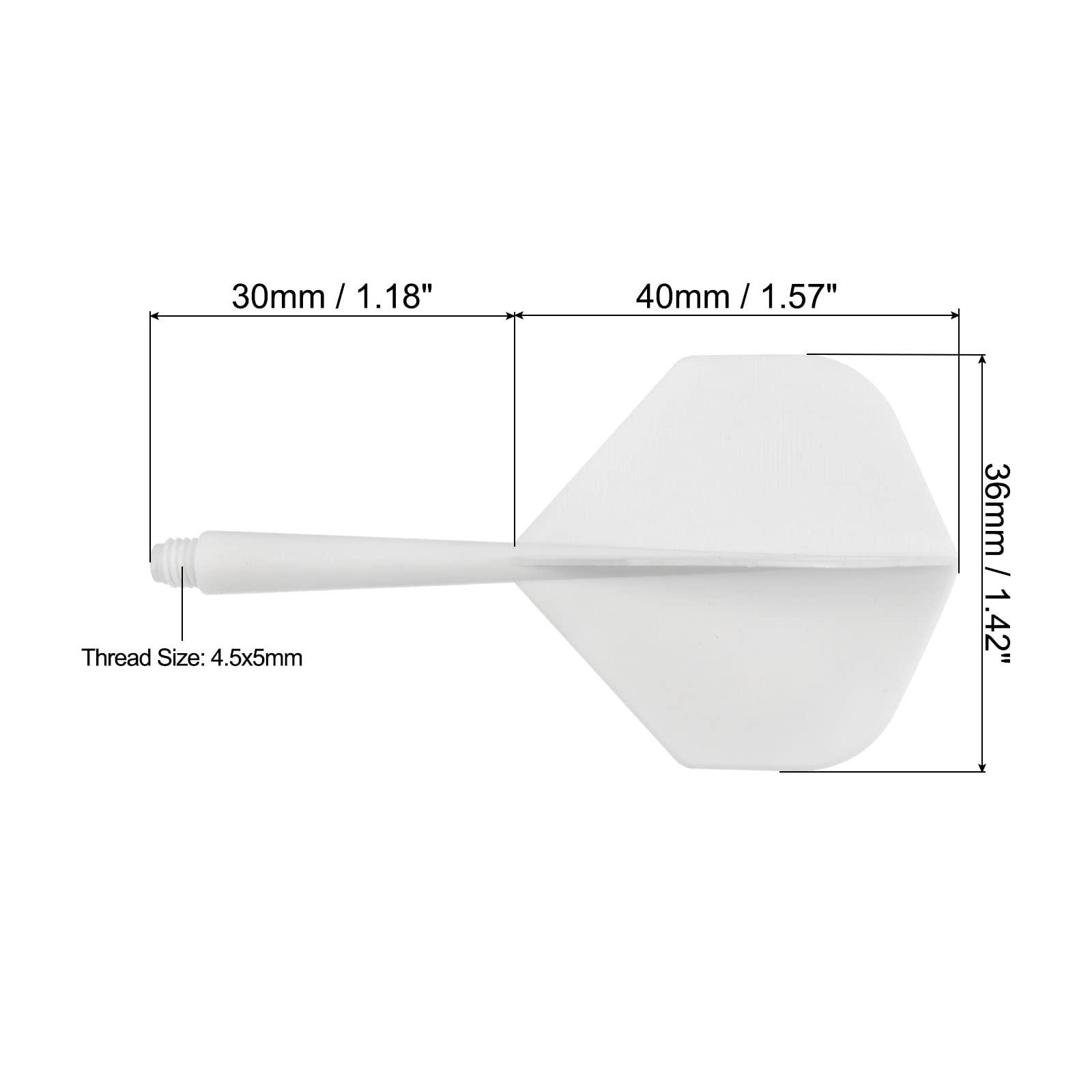 PATIKIL PATIKIL Integrated Dart Shaft & Flights, 4 Pack Lightweight Plastic Dart Flight Set, White