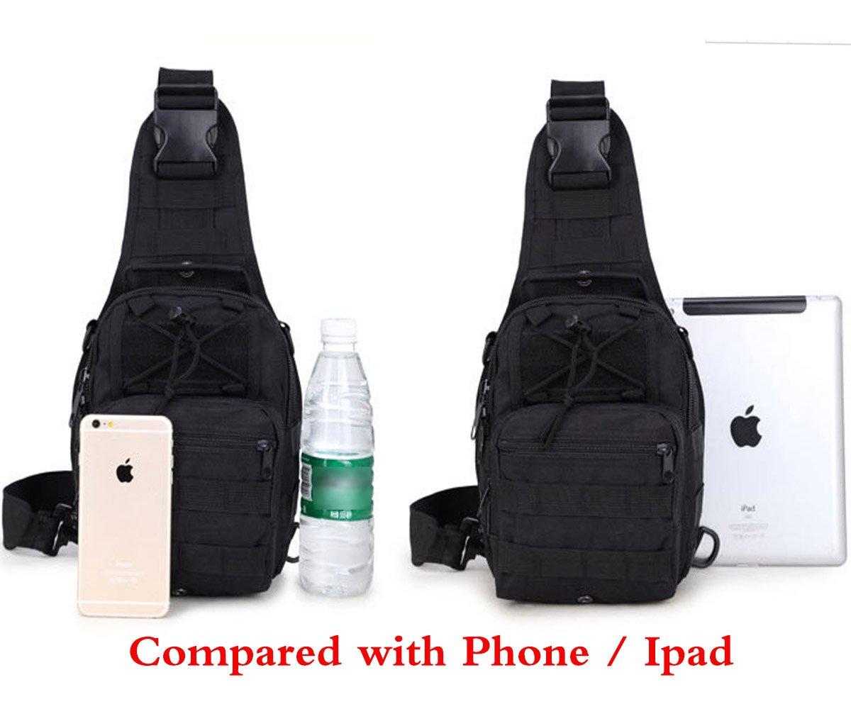 Rullar Rullar Small Hiking Daypack Sling Chest Bag Multifunctional Shoulder Messenger Crossbody Backpack Camping Pack Black